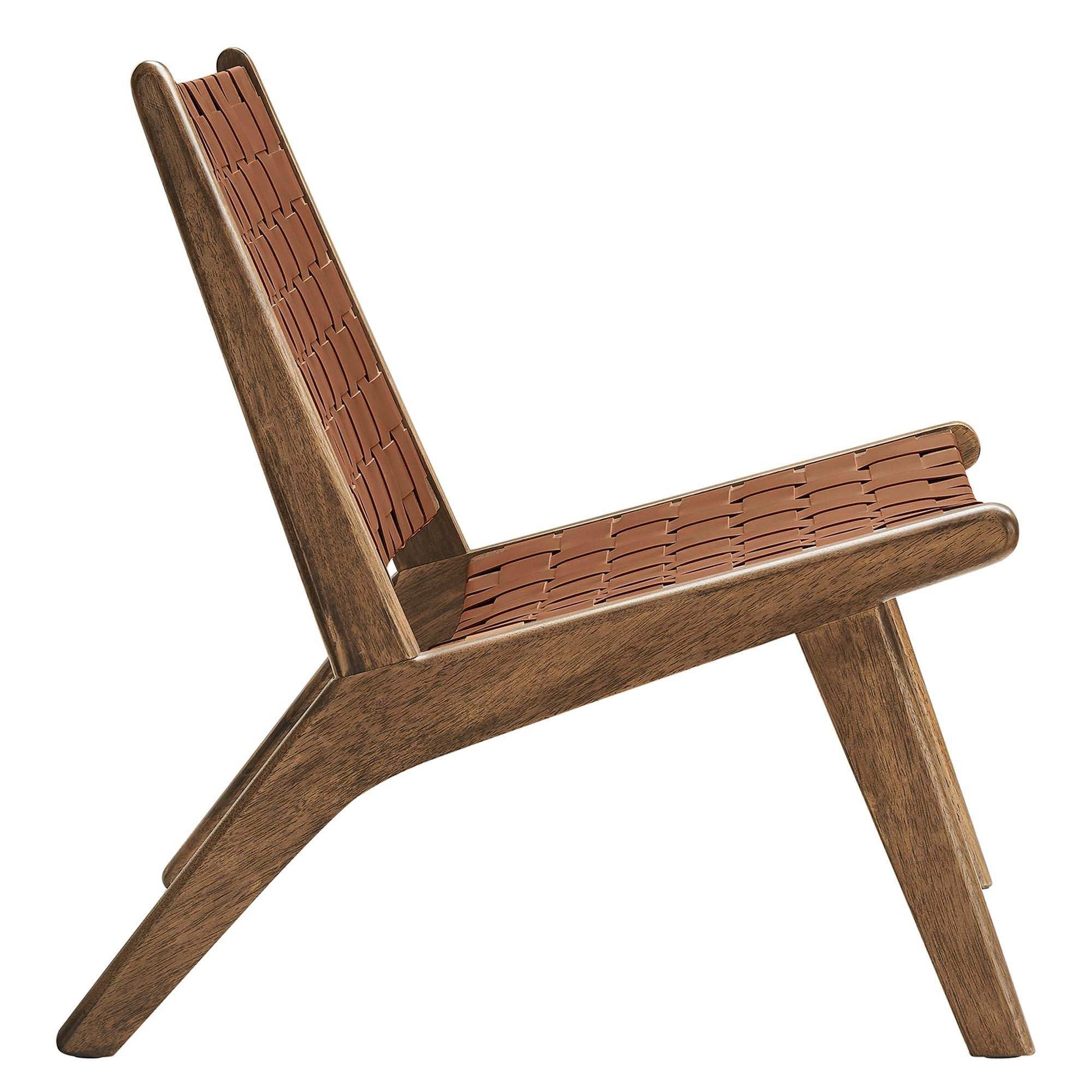 Saoirse Leather Wood Accent Lounge Chair by Modway - Best Buy Furniture
