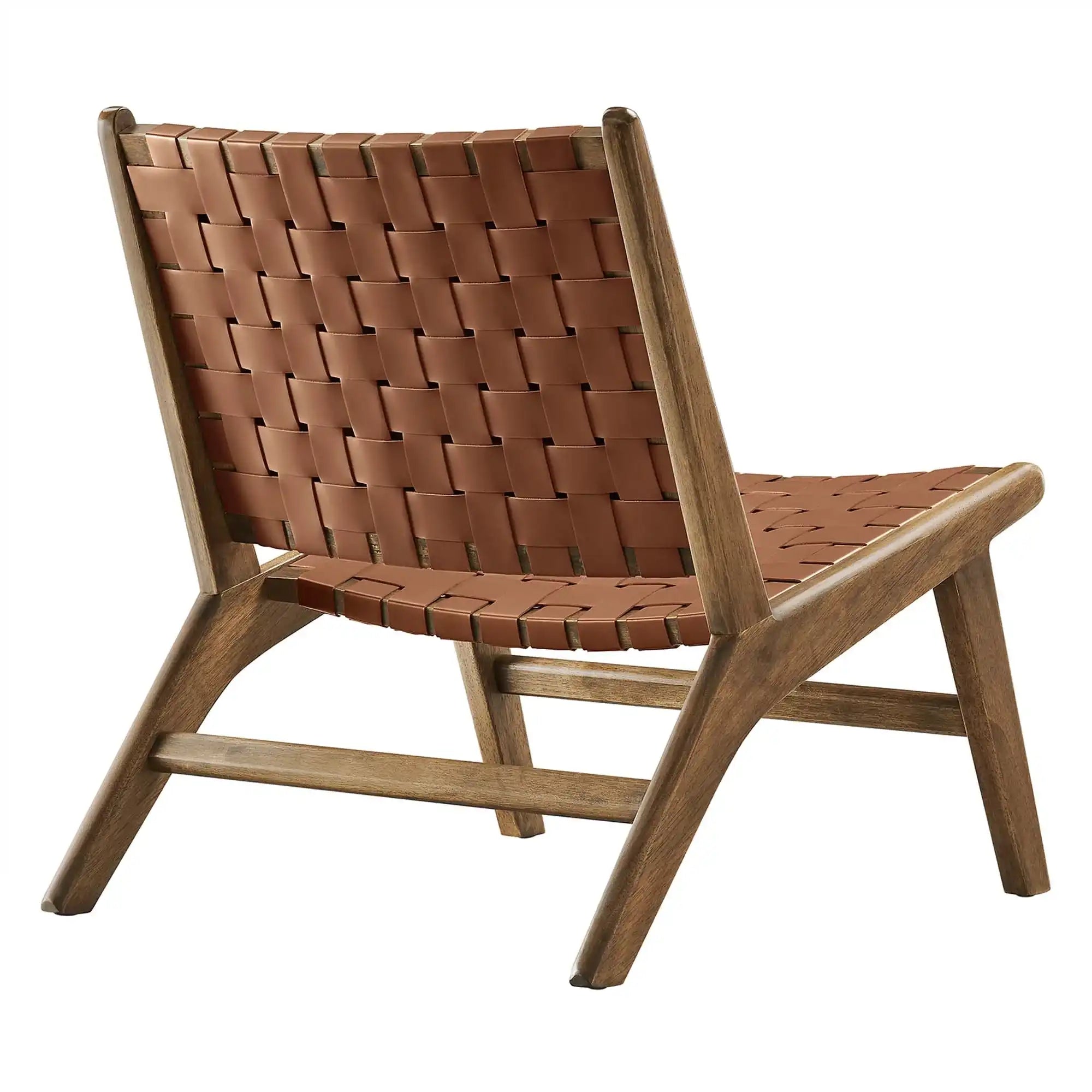 Saoirse Leather Wood Accent Lounge Chair by Modway - Best Buy Furniture