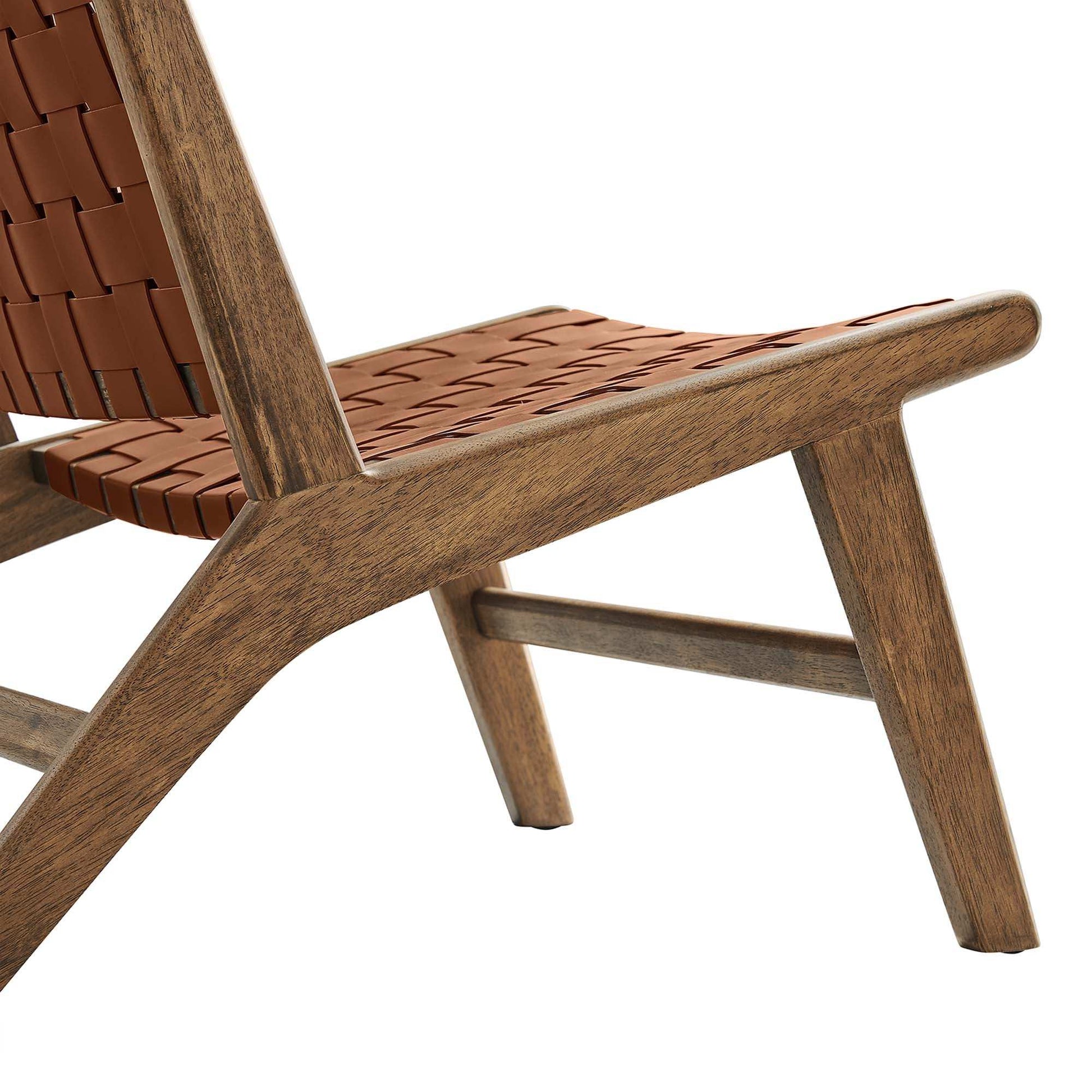 Saoirse Leather Wood Accent Lounge Chair by Modway - Best Buy Furniture