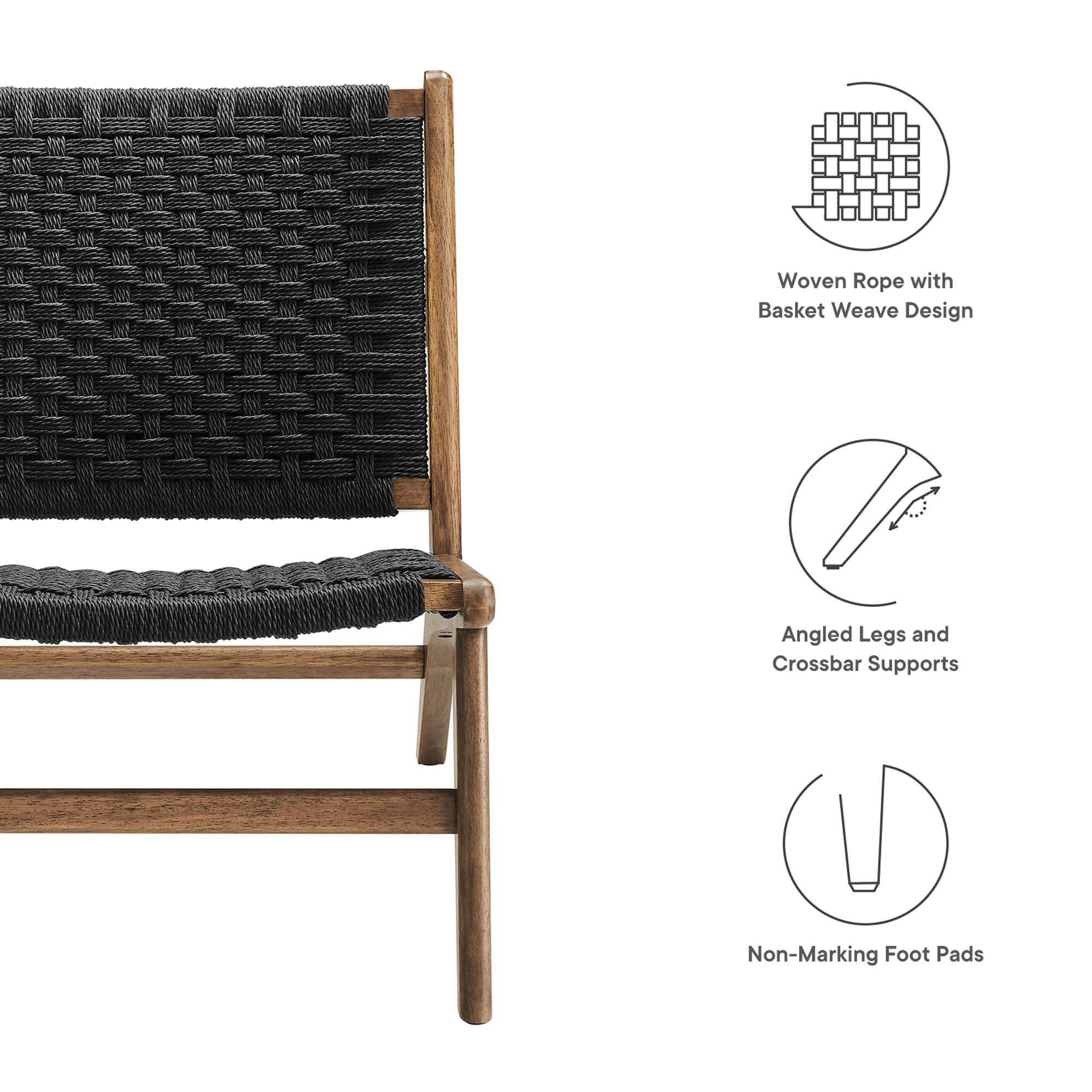 Saoirse Woven Rope Wood Accent Lounge Chair by Modway - Best Buy Furniture