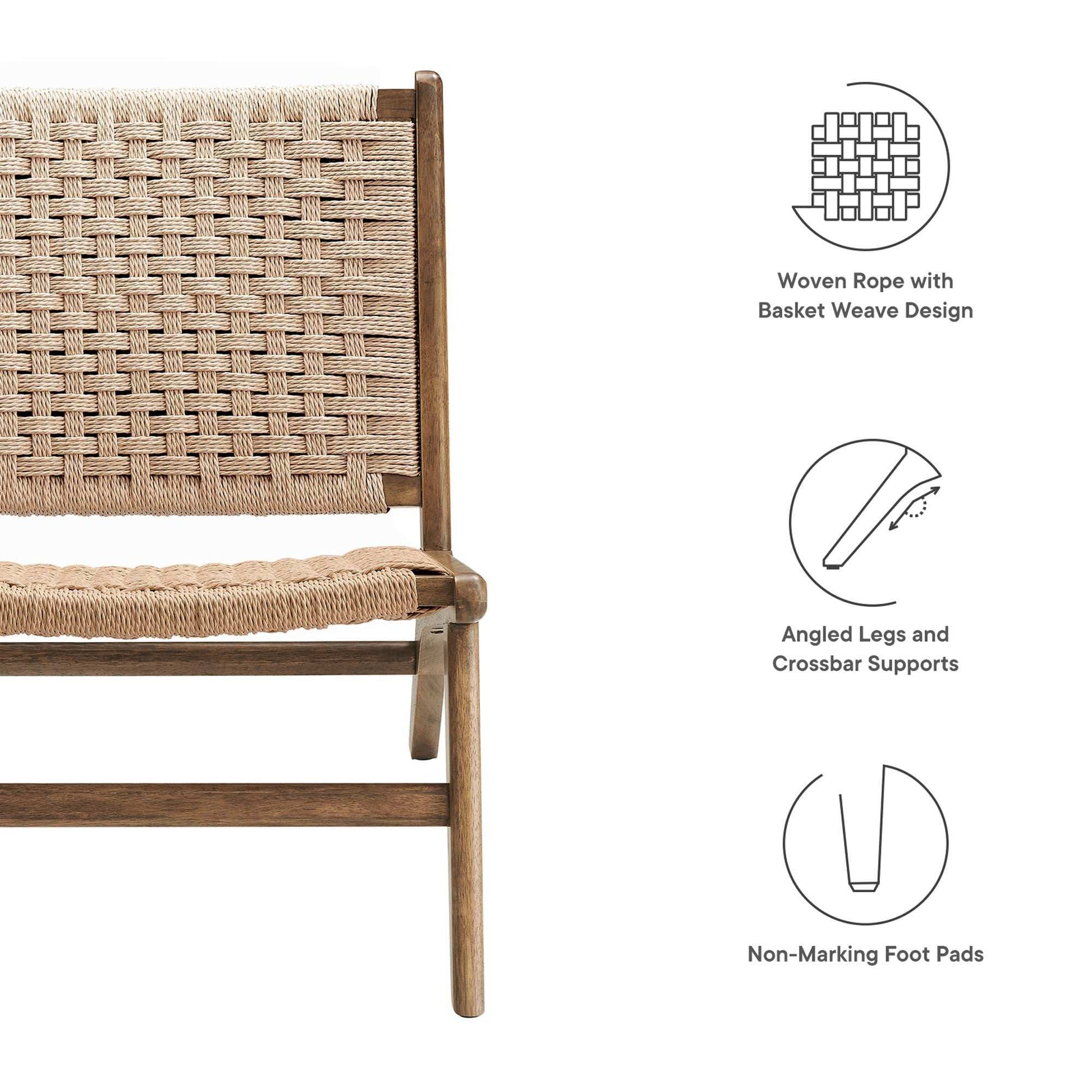 Saoirse Woven Rope Wood Accent Lounge Chair by Modway - Best Buy Furniture