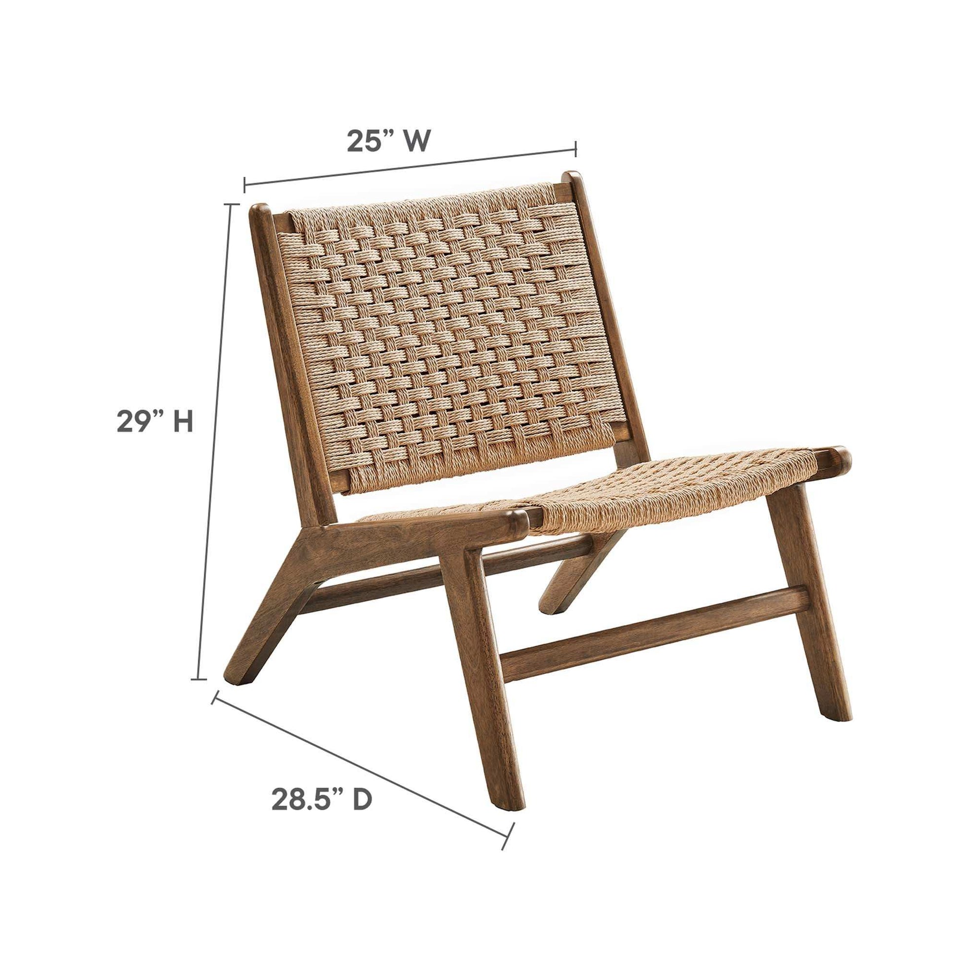 Saoirse Woven Rope Wood Accent Lounge Chair by Modway - Best Buy Furniture