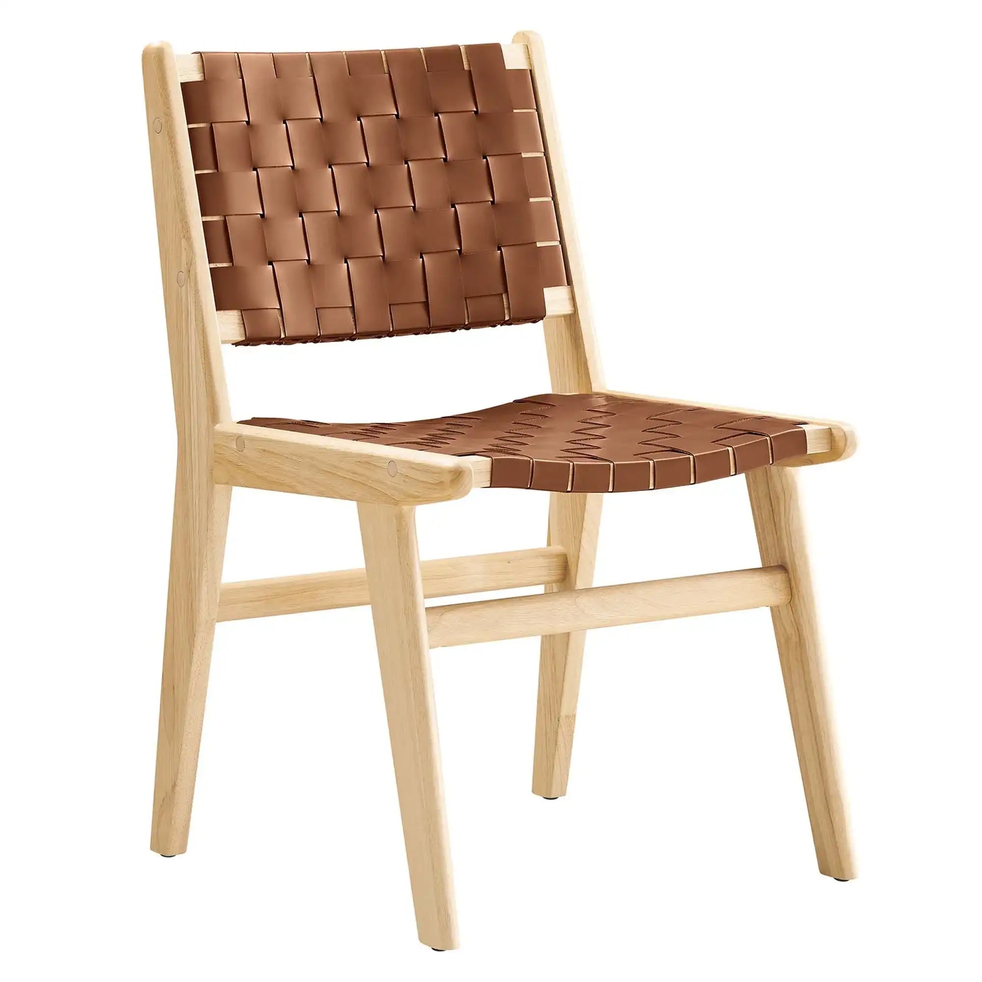 Saoirse Leather Wood Dining Side Chair Set of 2 by Modway - Best Buy Furniture