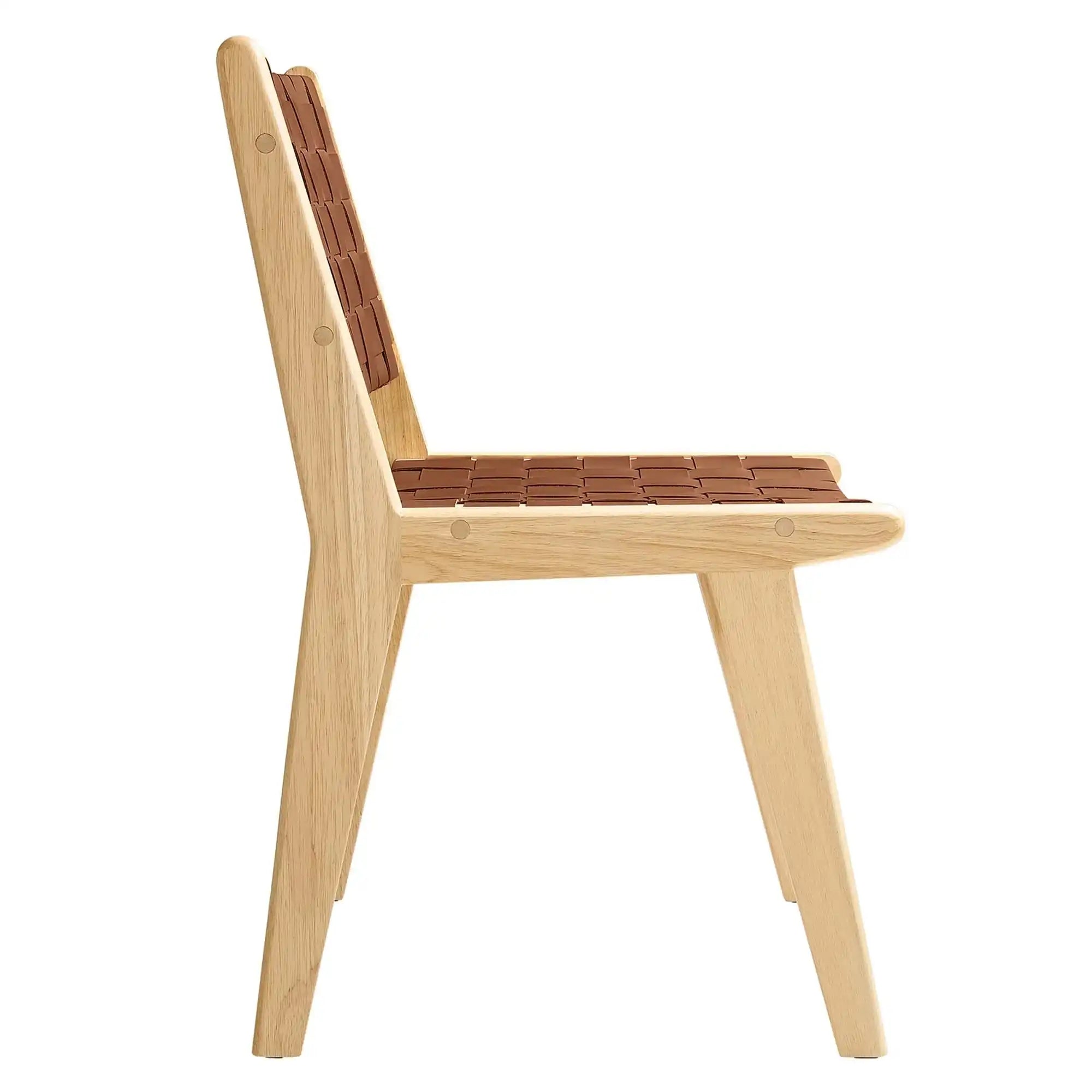 Saoirse Leather Wood Dining Side Chair Set of 2 by Modway - Best Buy Furniture