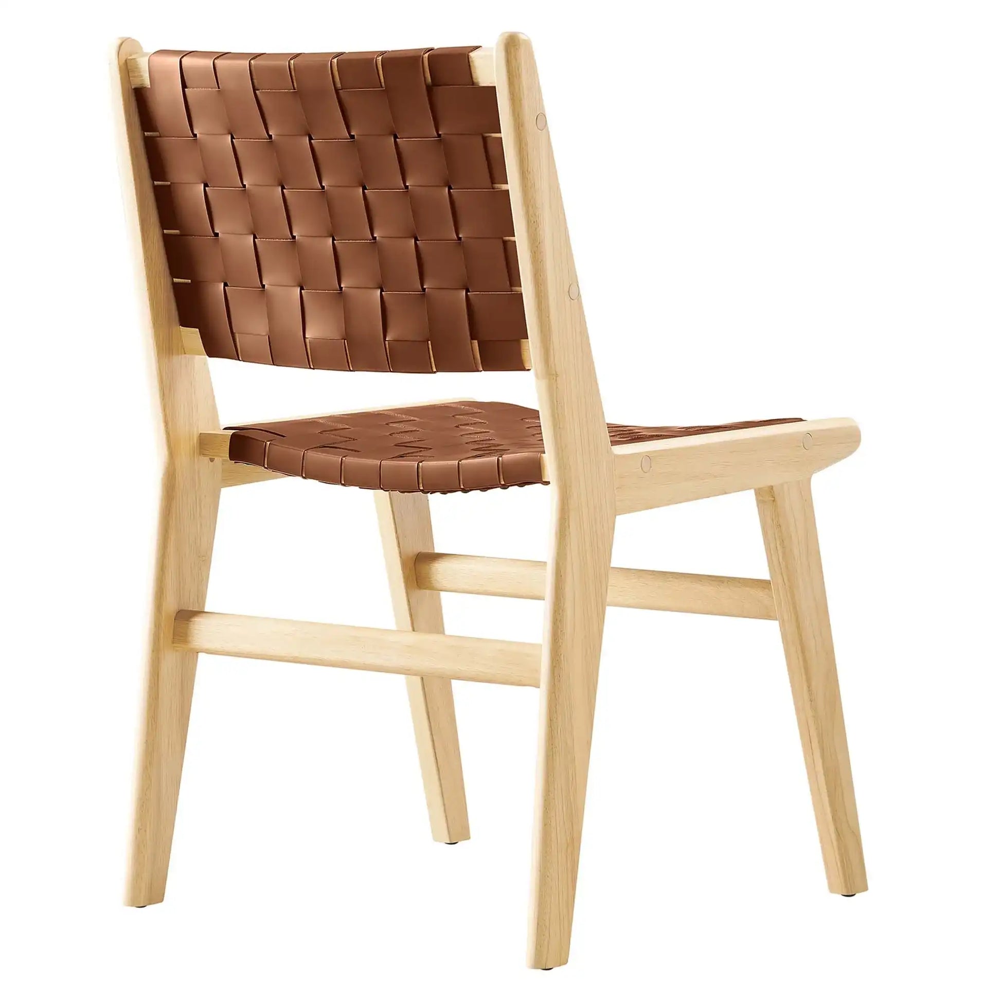 Saoirse Leather Wood Dining Side Chair Set of 2 by Modway - Best Buy Furniture