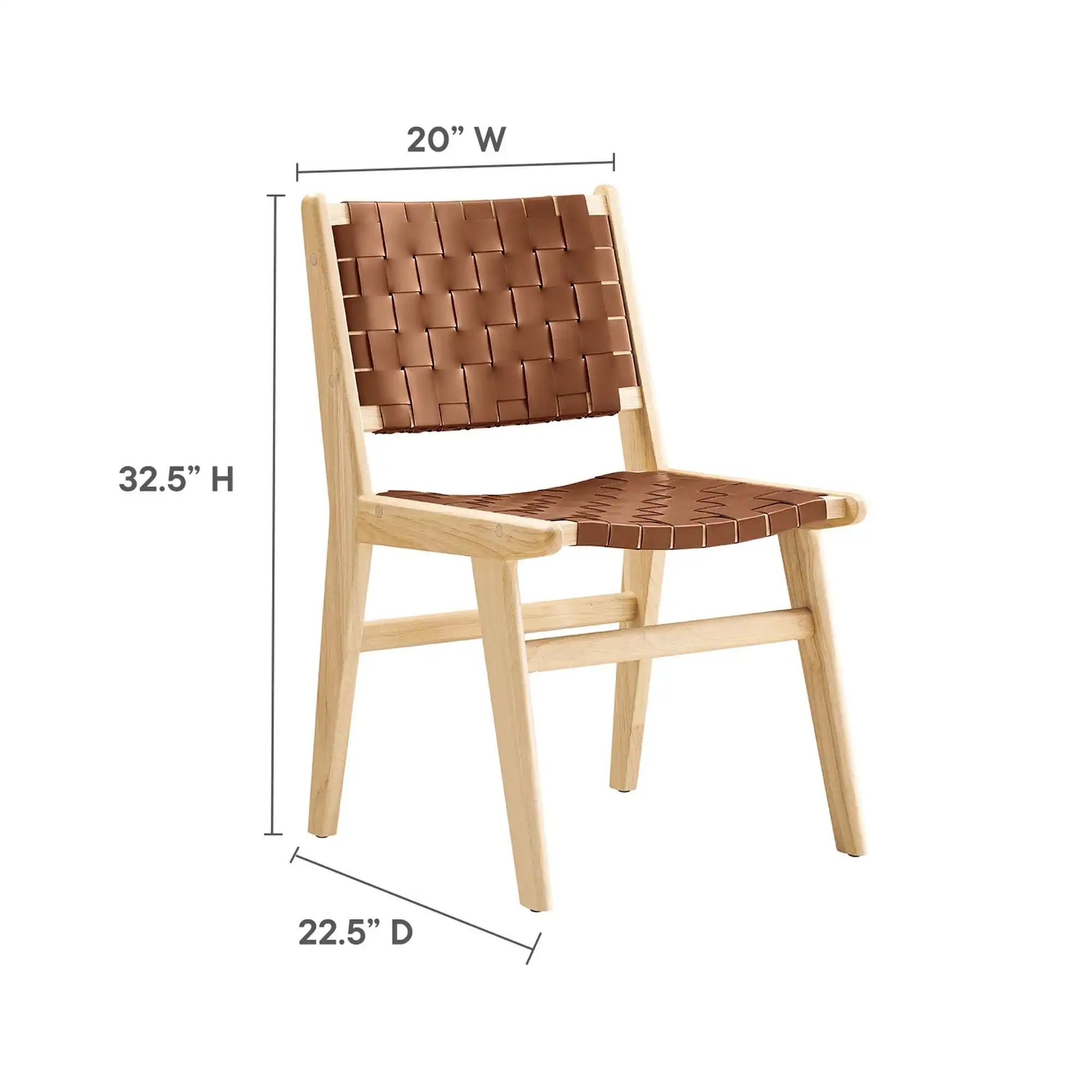 Saoirse Leather Wood Dining Side Chair Set of 2 by Modway - Best Buy Furniture