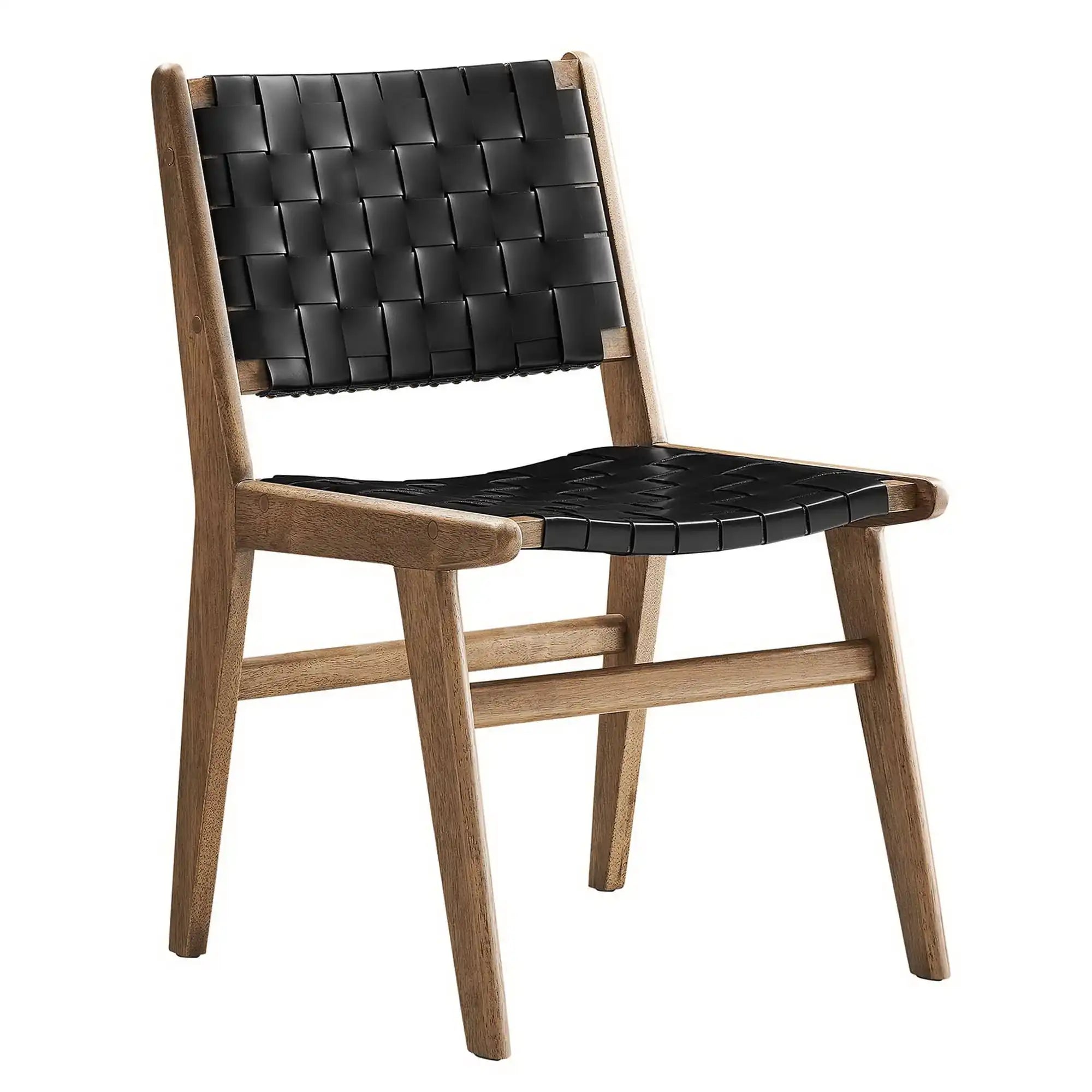 Saoirse Leather Wood Dining Side Chair Set of 2 by Modway - Best Buy Furniture