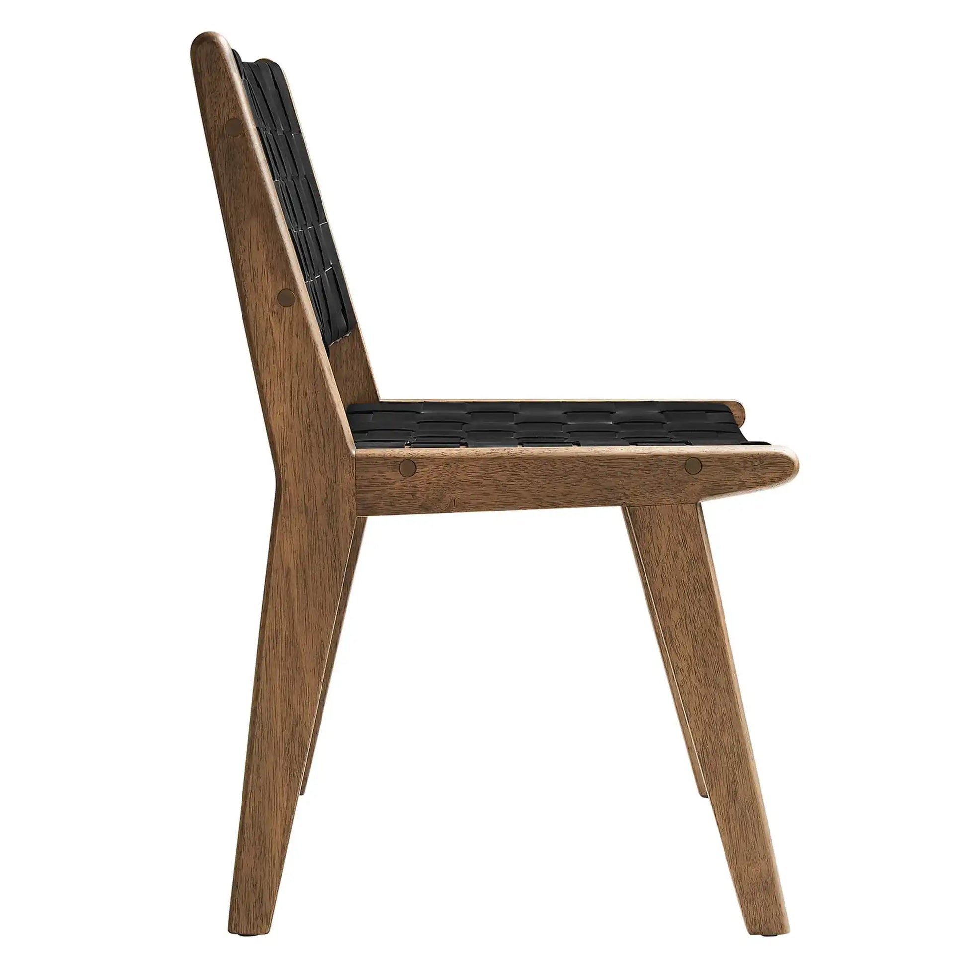 Saoirse Leather Wood Dining Side Chair Set of 2 by Modway - Best Buy Furniture