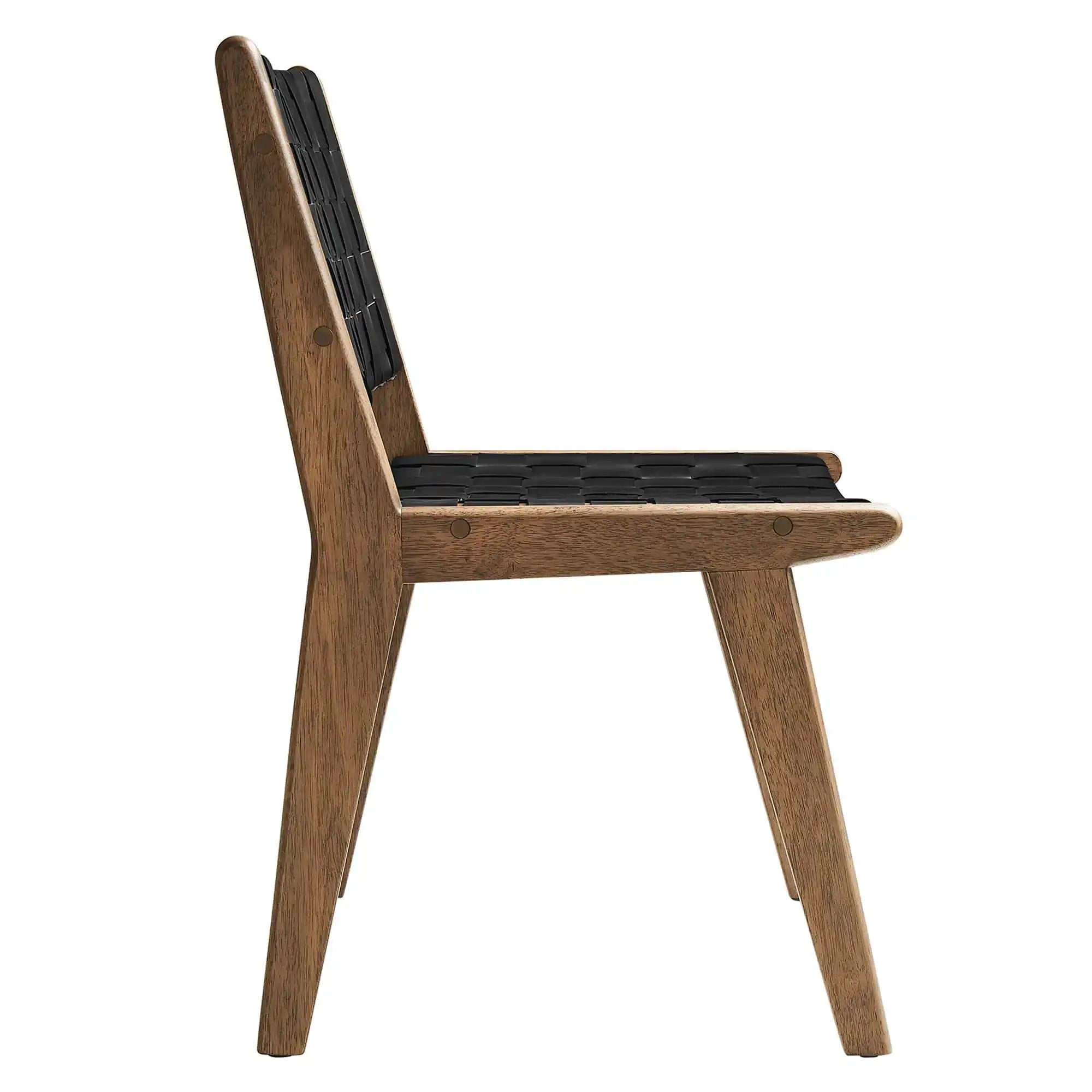 Saoirse Leather Wood Dining Side Chair Set of 2 by Modway - Best Buy Furniture