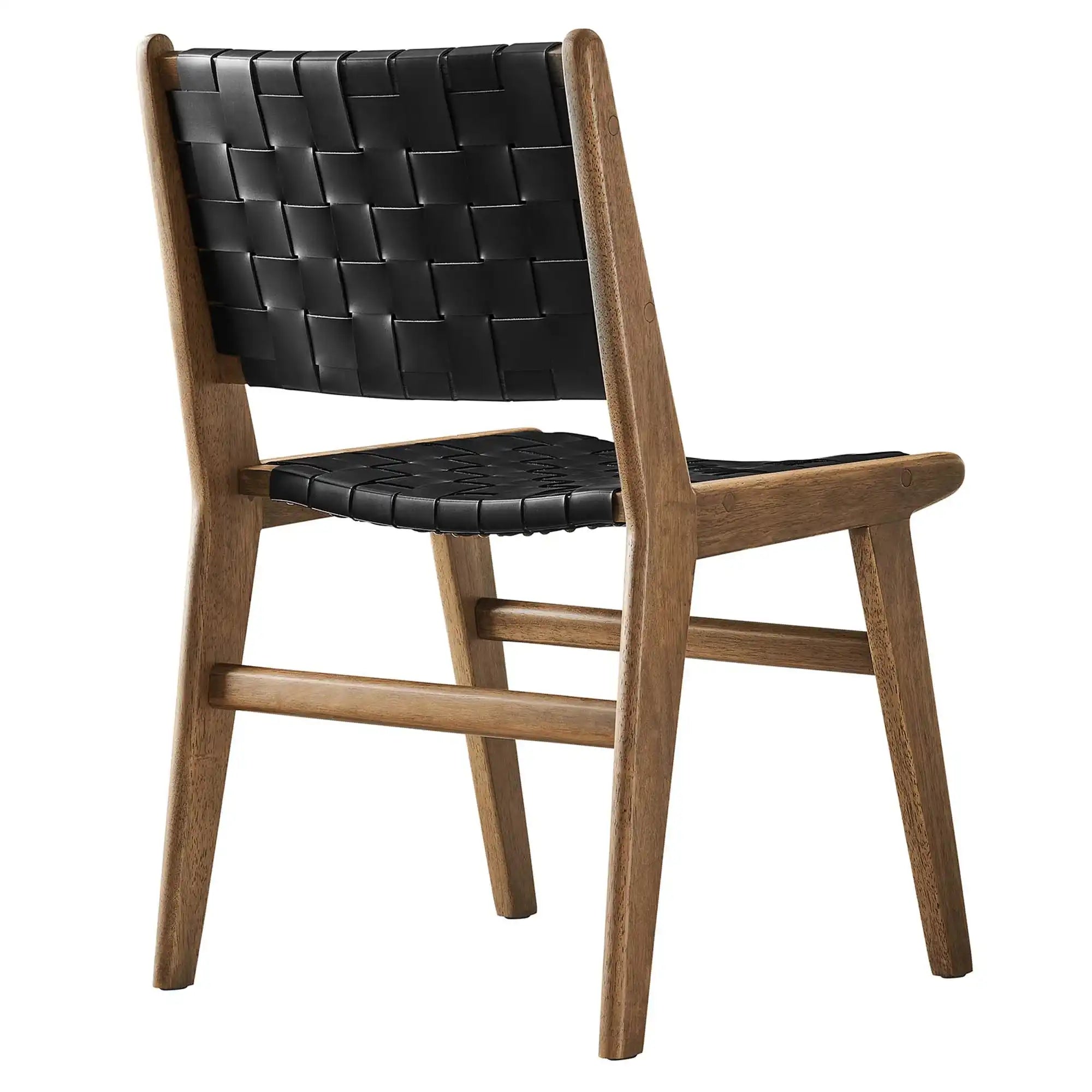 Saoirse Leather Wood Dining Side Chair Set of 2 by Modway - Best Buy Furniture