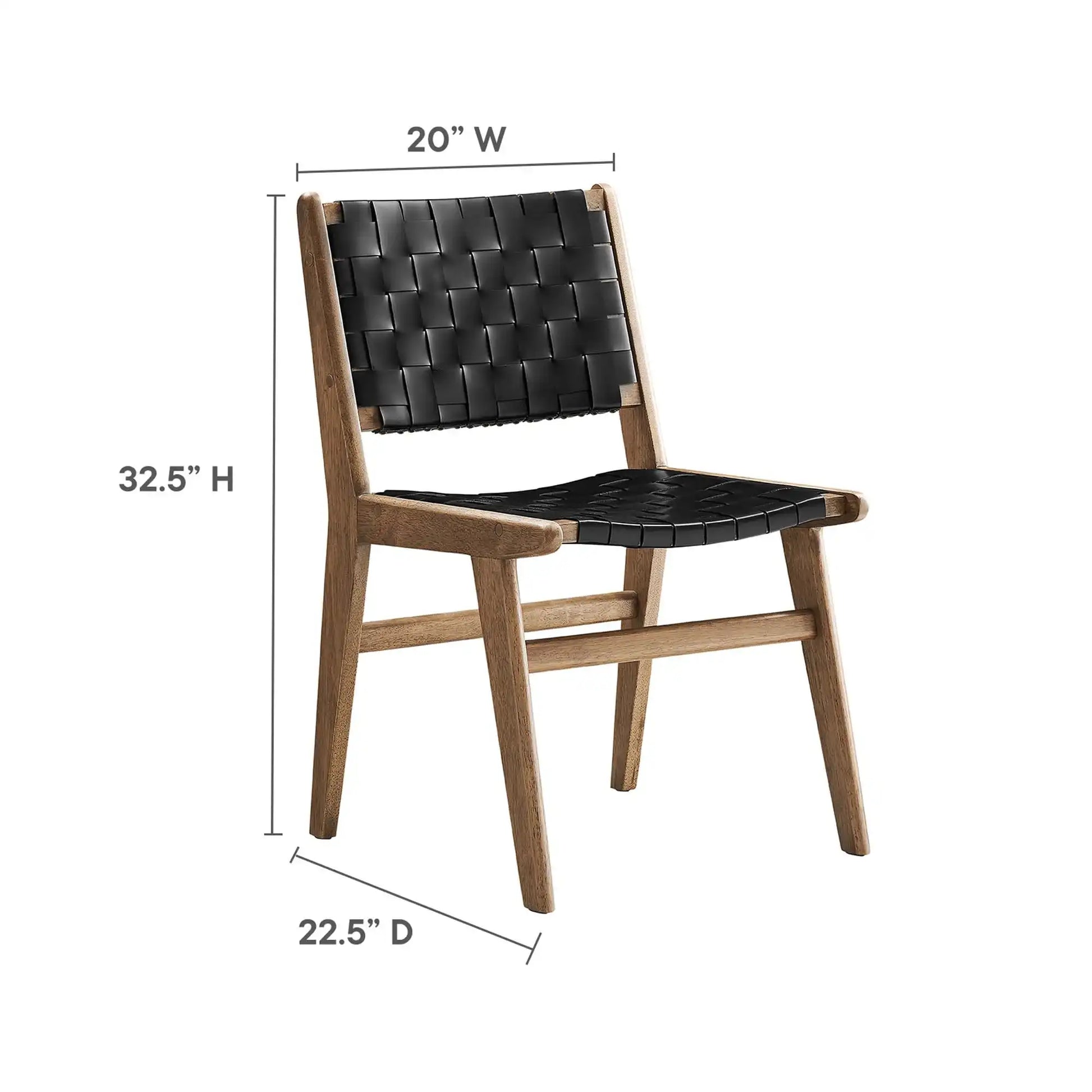 Saoirse Leather Wood Dining Side Chair Set of 2 by Modway - Best Buy Furniture