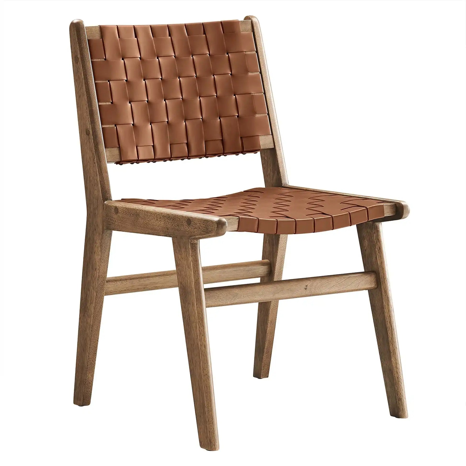 Saoirse Leather Wood Dining Side Chair Set of 2 by Modway - Best Buy Furniture