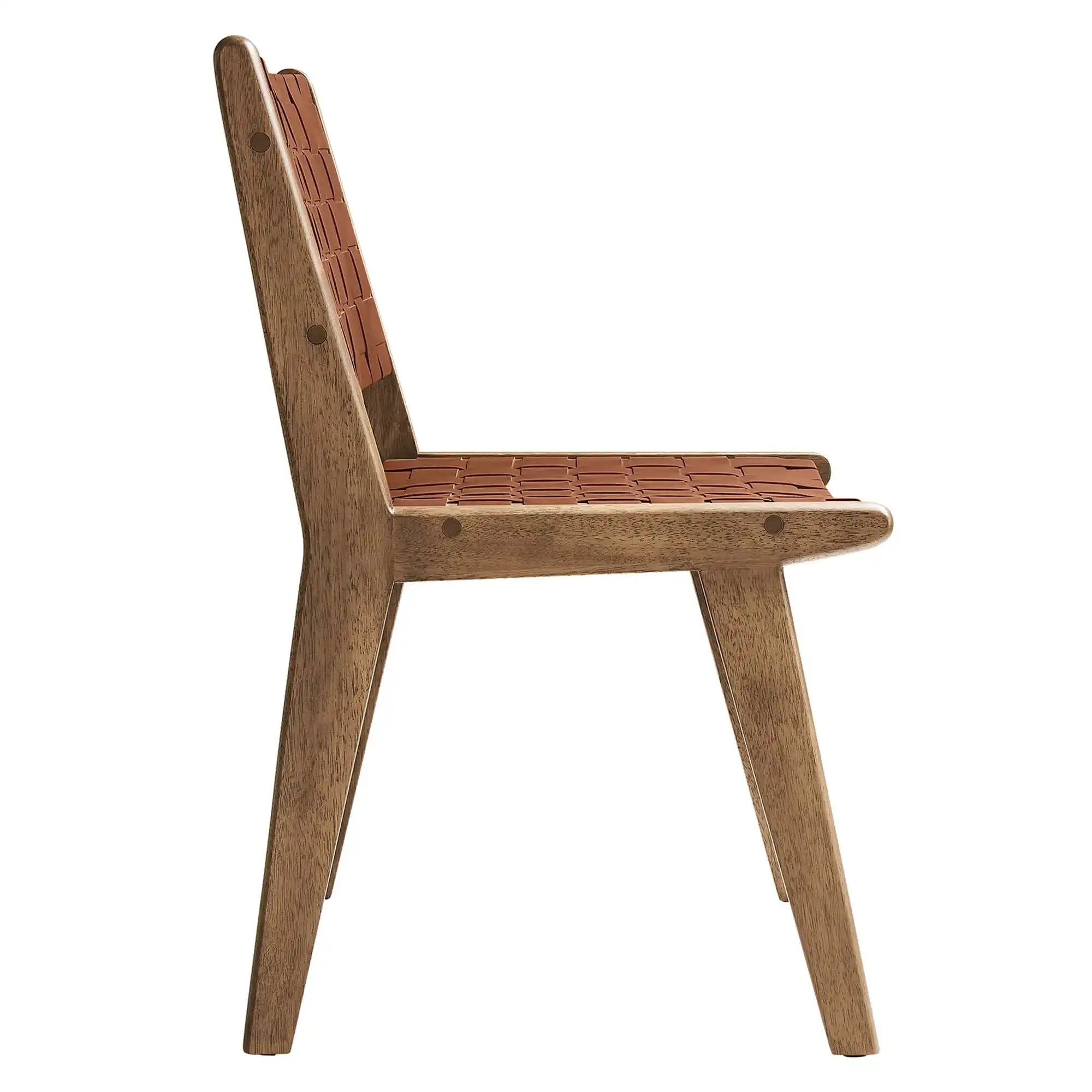 Saoirse Leather Wood Dining Side Chair Set of 2 by Modway - Best Buy Furniture