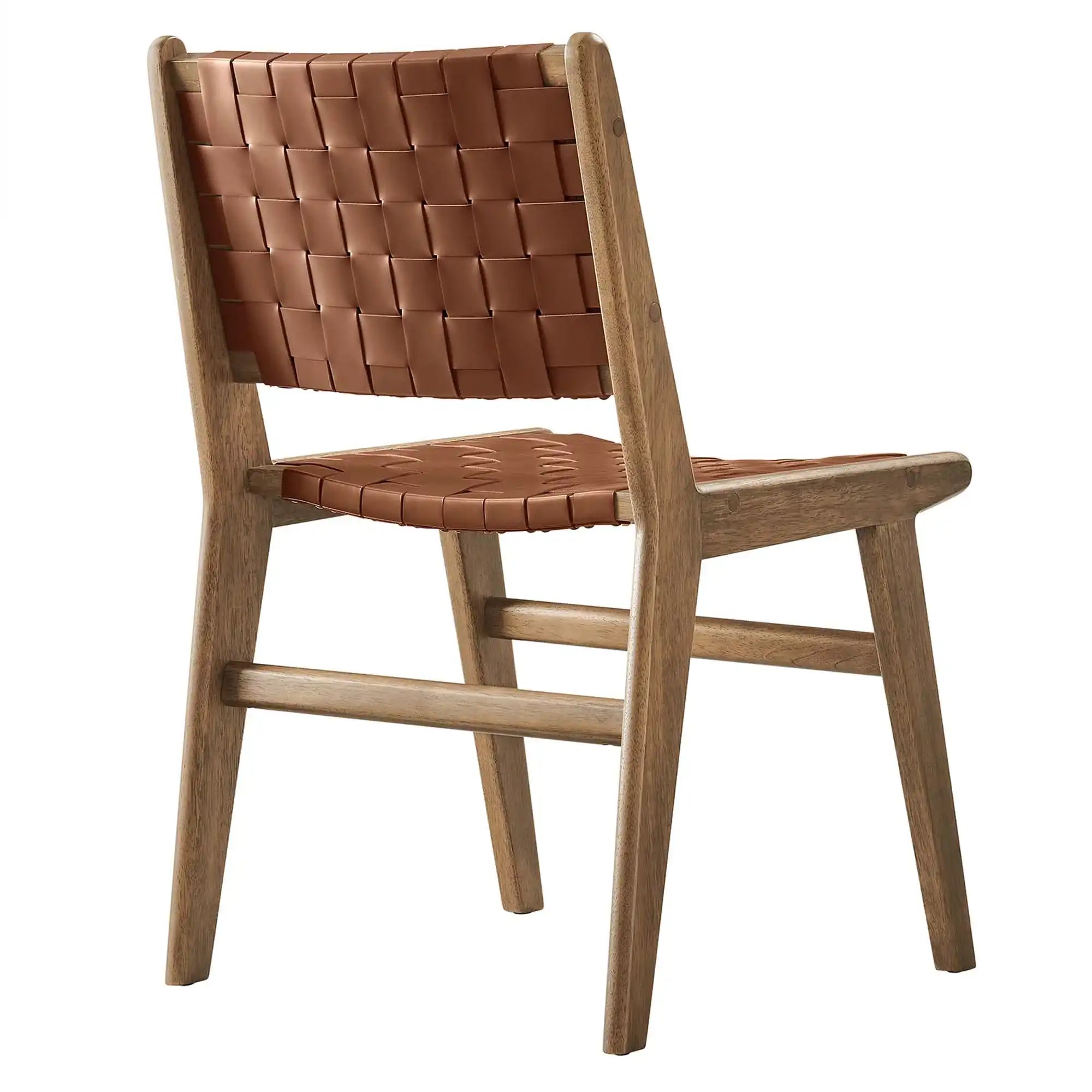 Saoirse Leather Wood Dining Side Chair Set of 2 by Modway - Best Buy Furniture