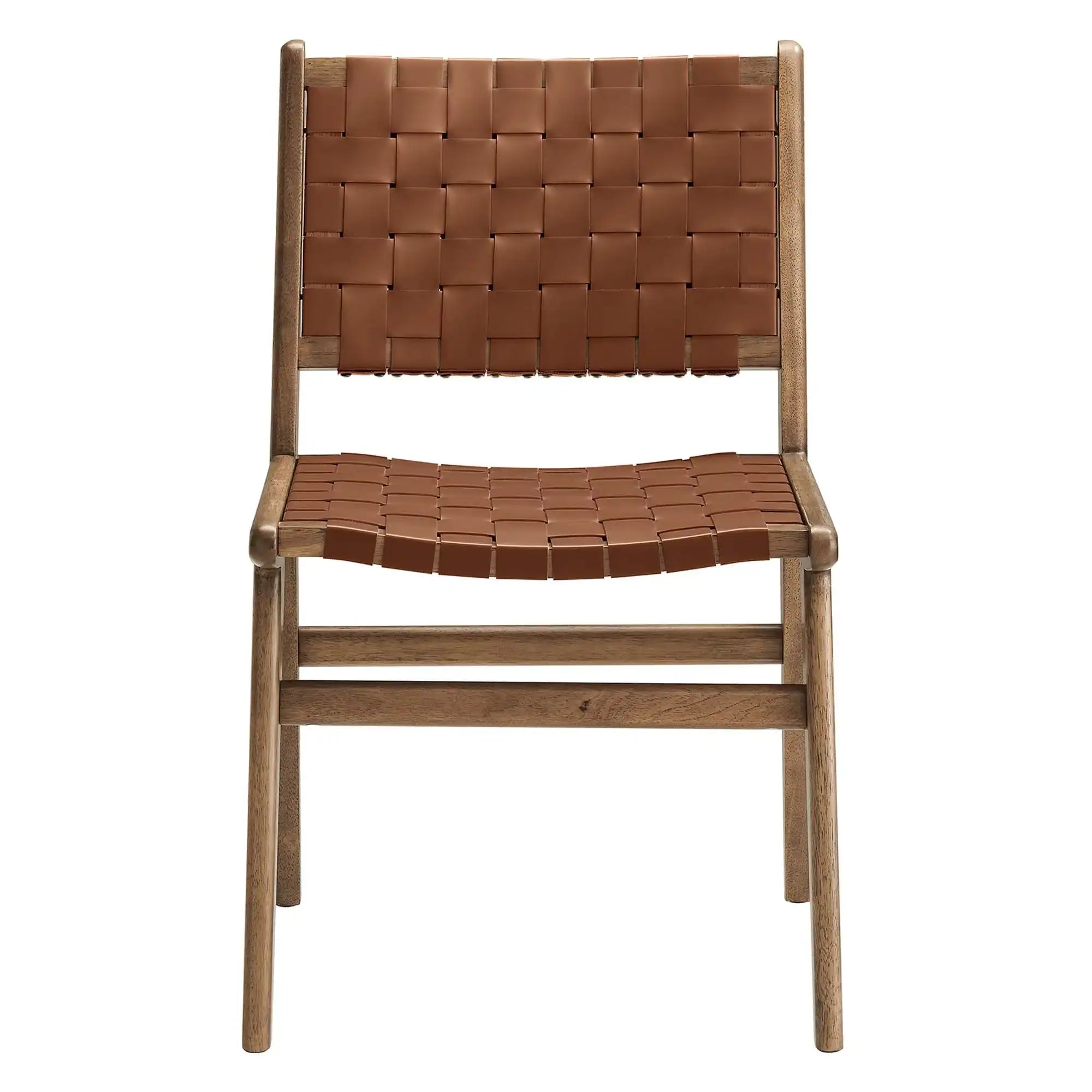 Saoirse Leather Wood Dining Side Chair Set of 2 by Modway - Best Buy Furniture