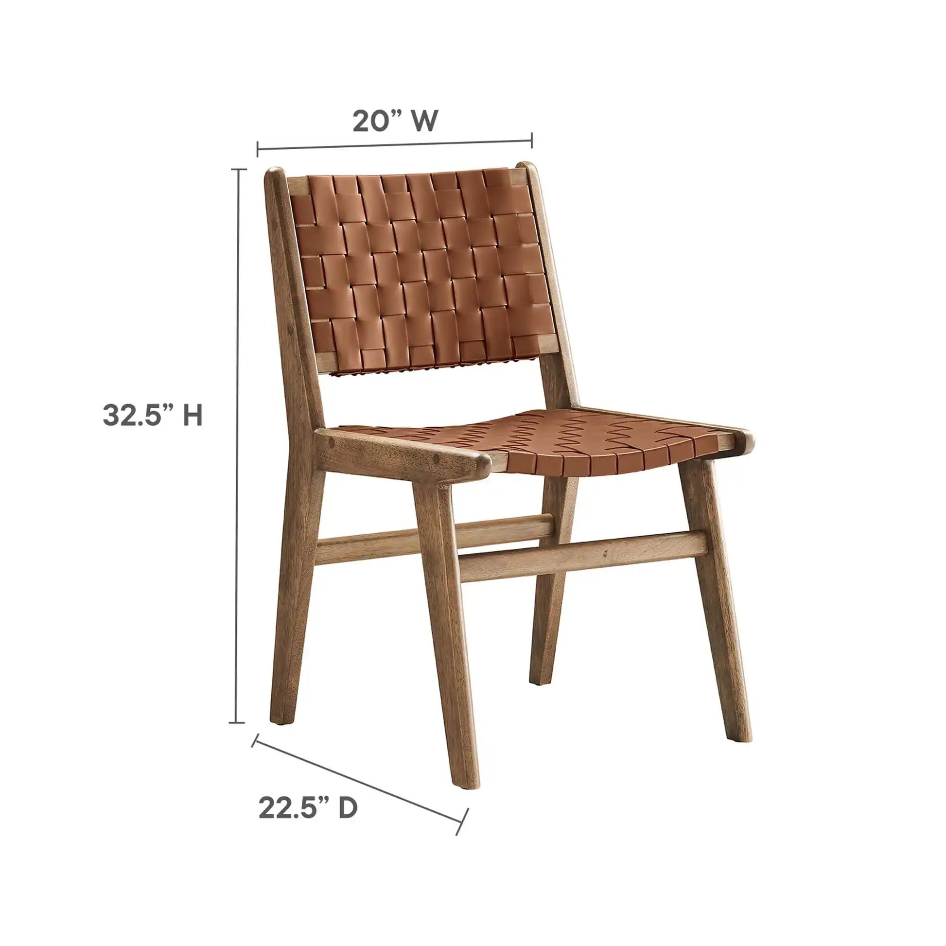 Saoirse Leather Wood Dining Side Chair Set of 2 by Modway - Best Buy Furniture
