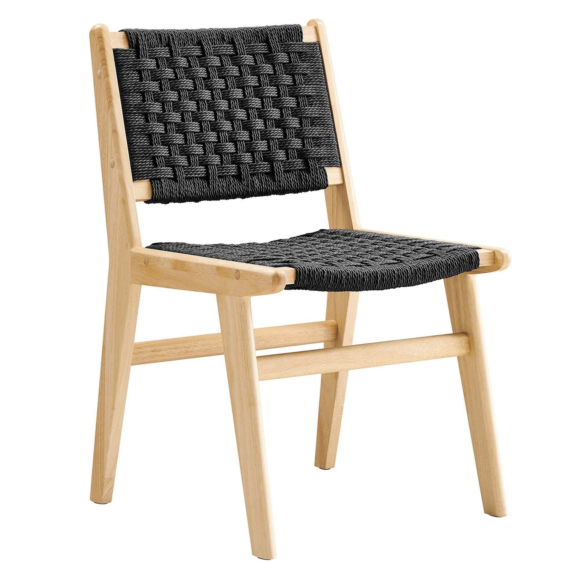 Saoirse Woven Rope Wood Dining Side Chair Set of 2 by Modway - Best Buy Furniture