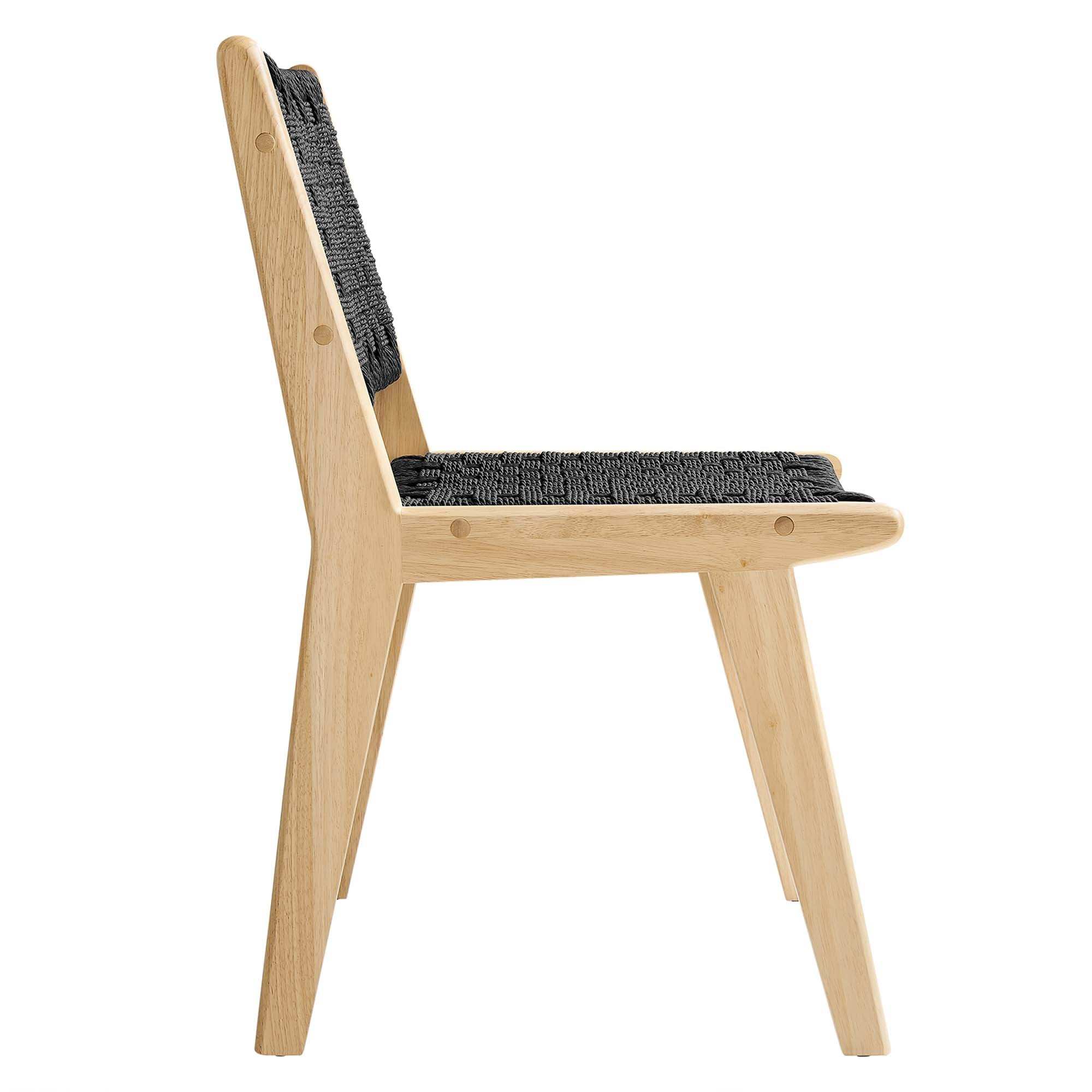 Saoirse Woven Rope Wood Dining Side Chair Set of 2 by Modway - Best Buy Furniture