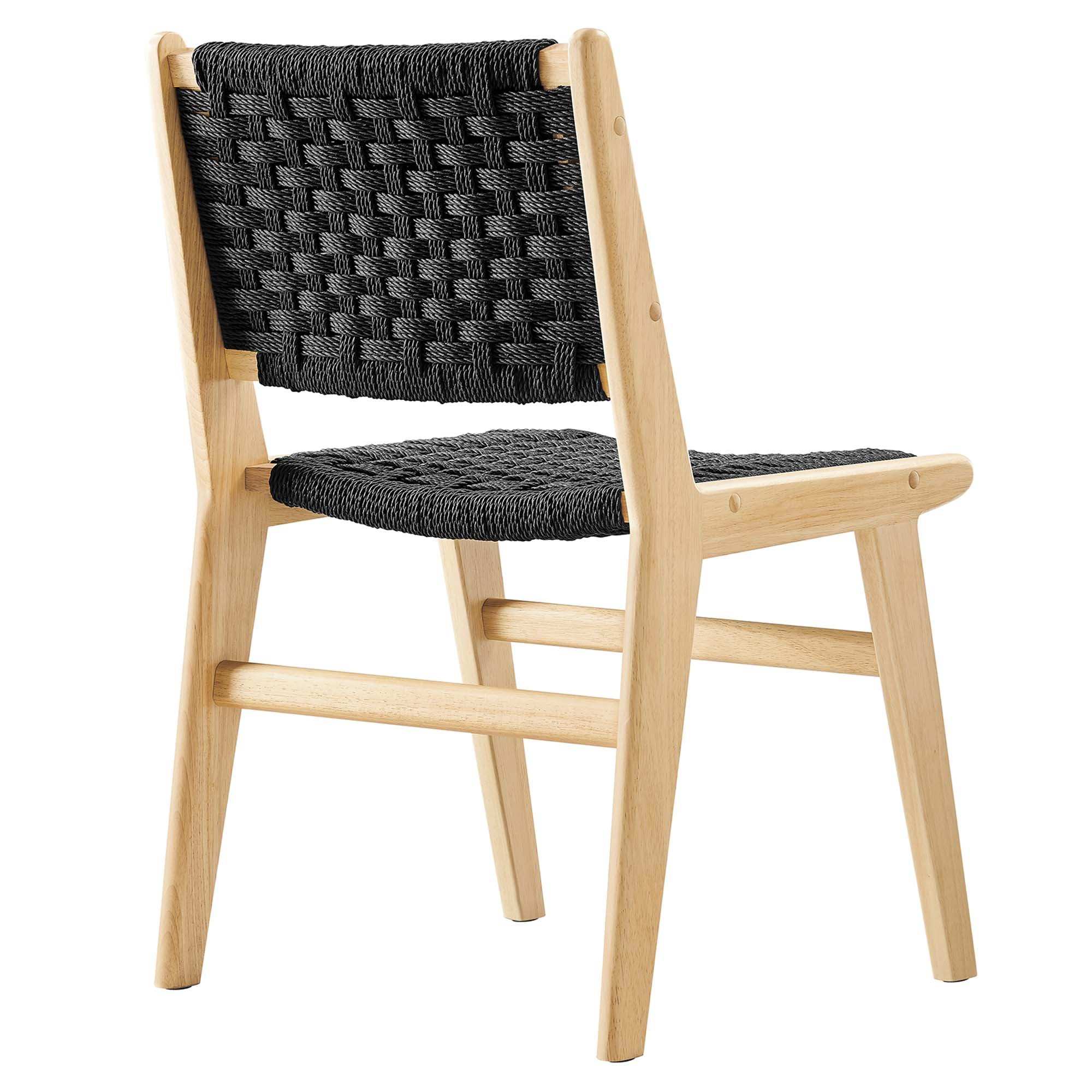 Saoirse Woven Rope Wood Dining Side Chair Set of 2 by Modway - Best Buy Furniture