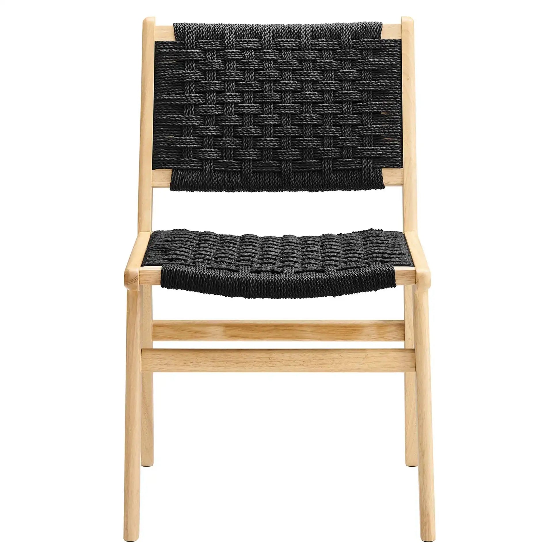 Saoirse Woven Rope Wood Dining Side Chair Set of 2 by Modway - Best Buy Furniture