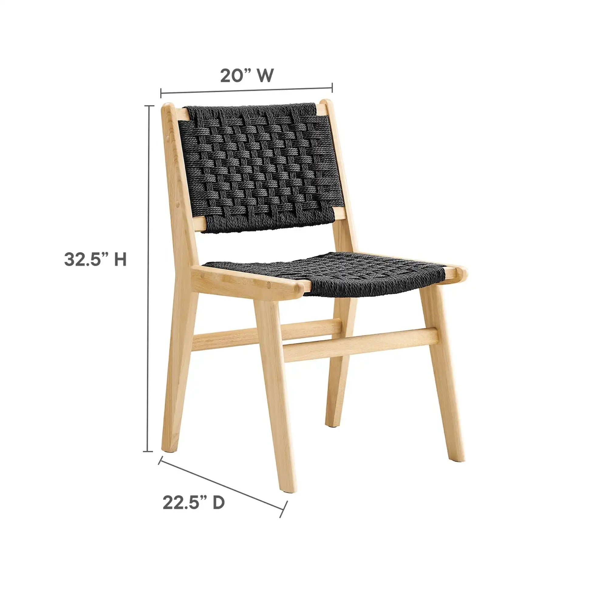 Saoirse Woven Rope Wood Dining Side Chair Set of 2 by Modway - Best Buy Furniture