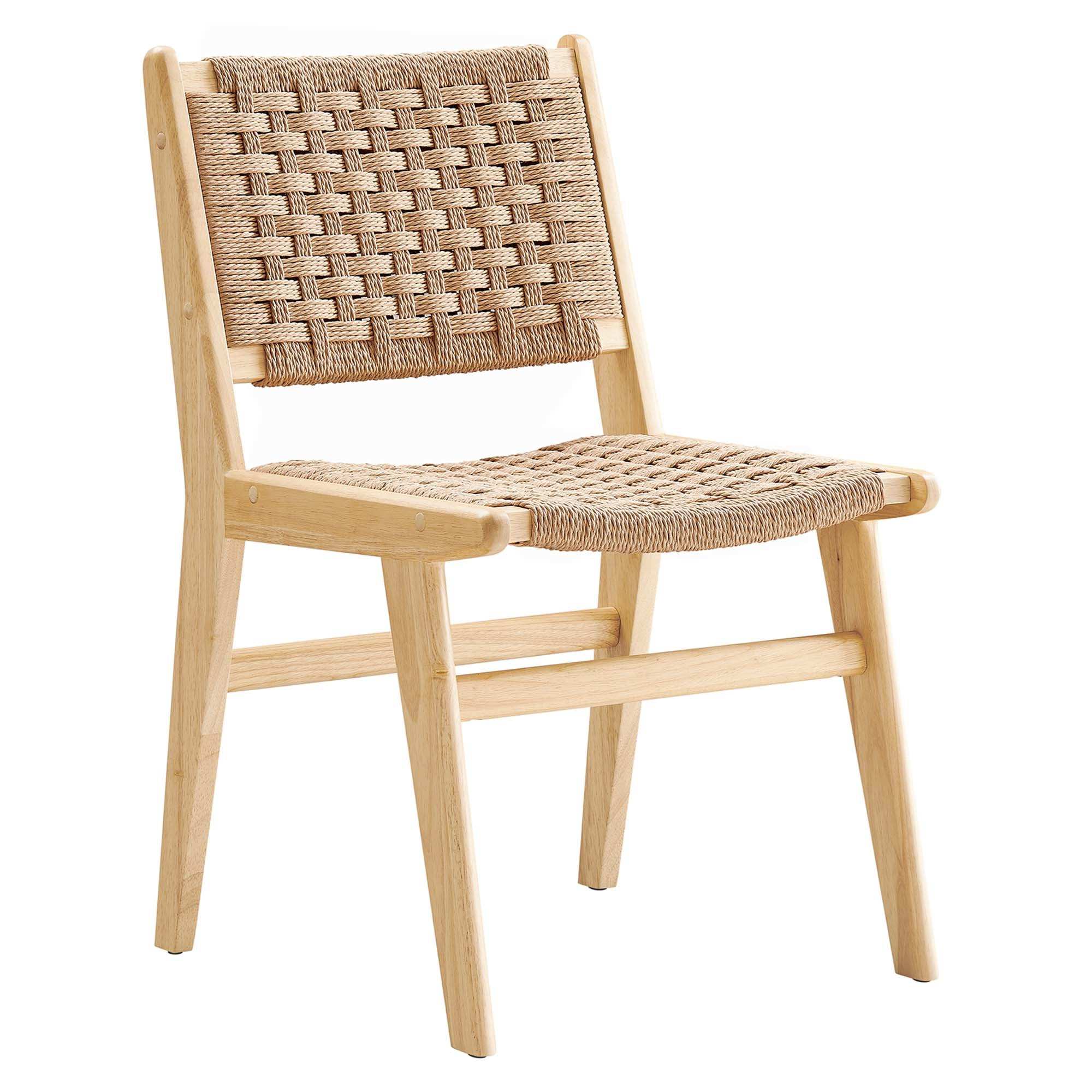 Saoirse Woven Rope Wood Dining Side Chair Set of 2 by Modway - Best Buy Furniture
