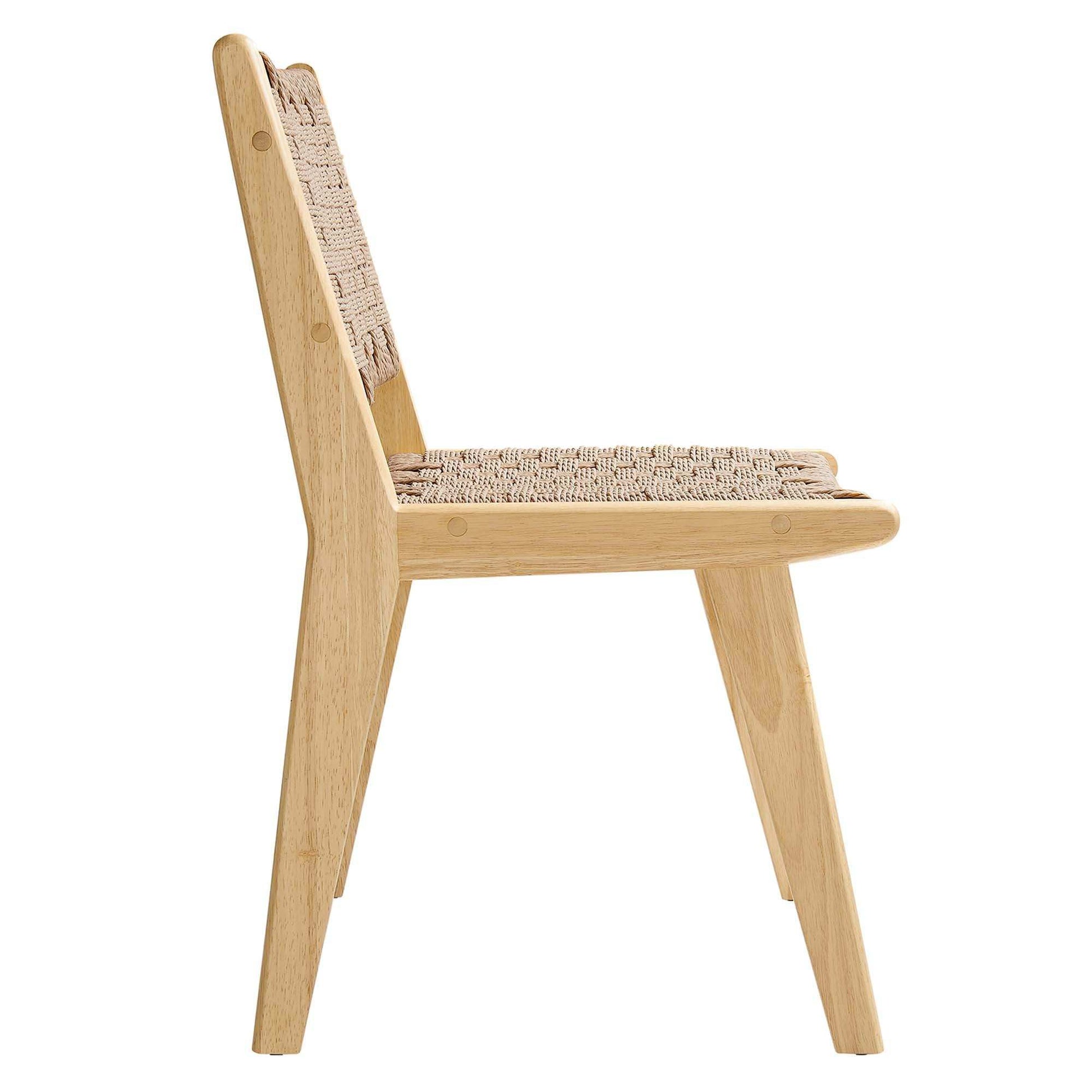 Saoirse Woven Rope Wood Dining Side Chair Set of 2 by Modway - Best Buy Furniture