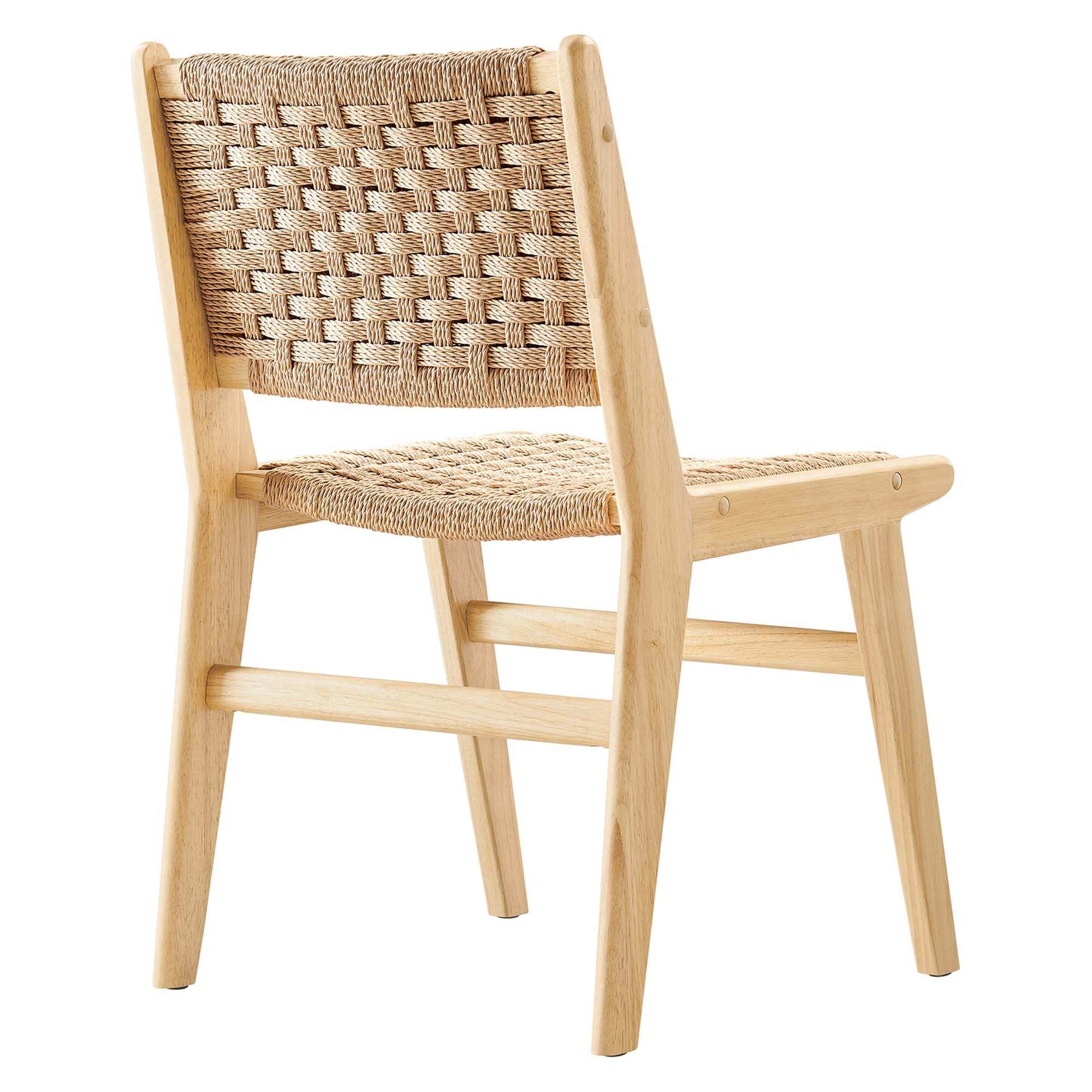 Saoirse Woven Rope Wood Dining Side Chair Set of 2 by Modway - Best Buy Furniture