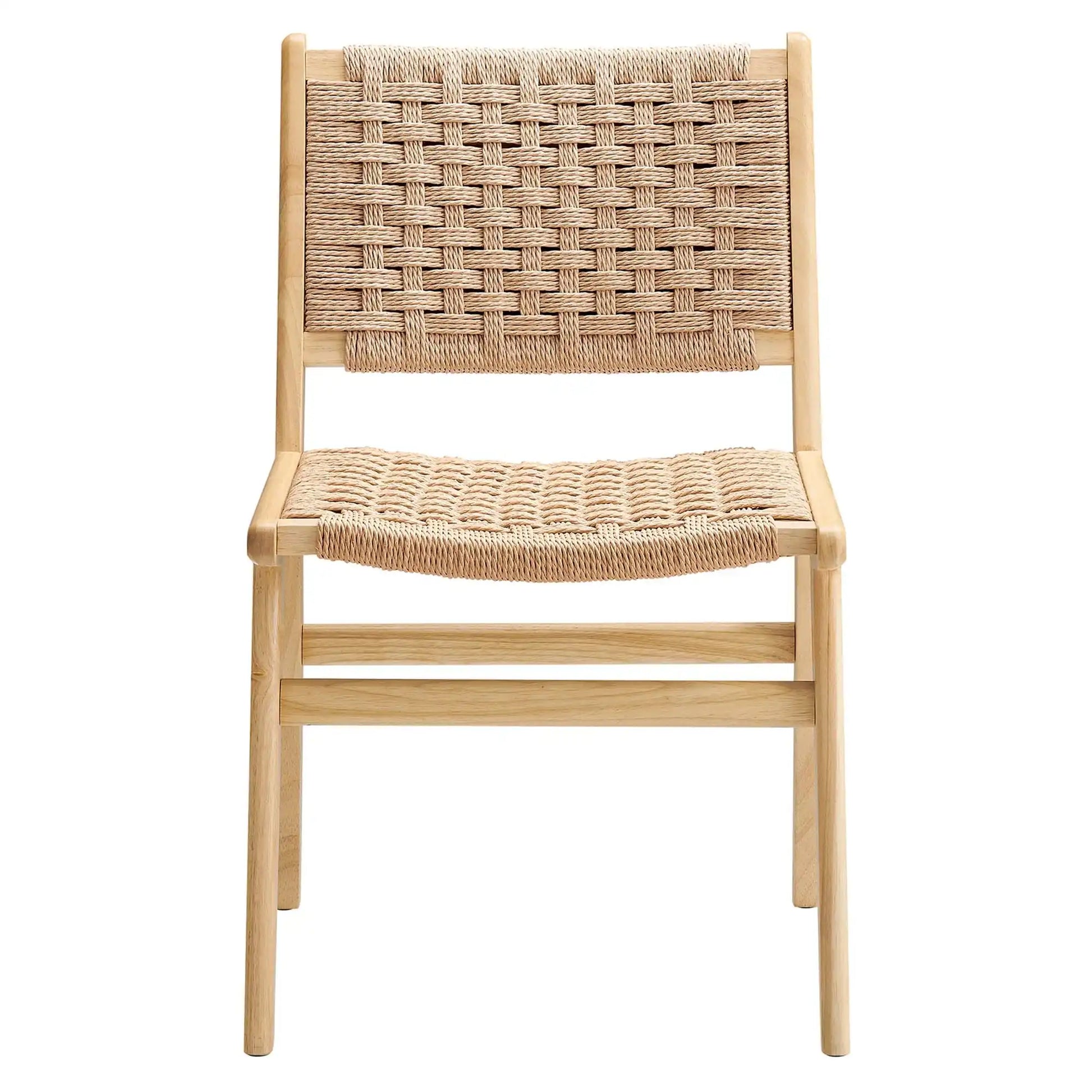 Saoirse Woven Rope Wood Dining Side Chair Set of 2 by Modway - Best Buy Furniture