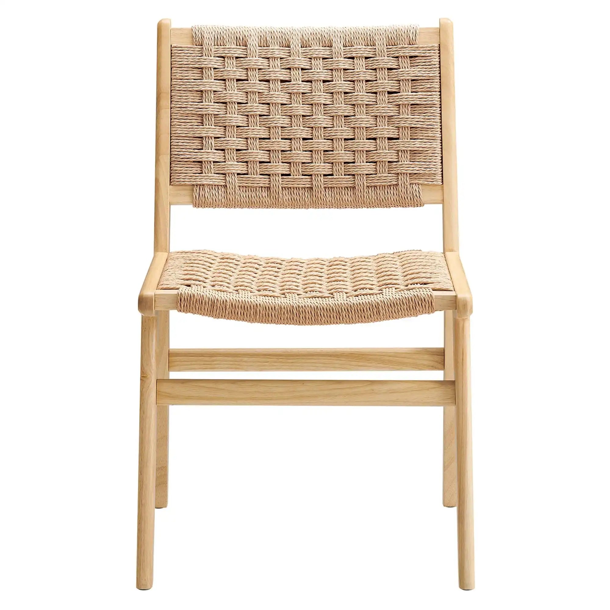 Saoirse Woven Rope Wood Dining Side Chair Set of 2 by Modway - Best Buy Furniture