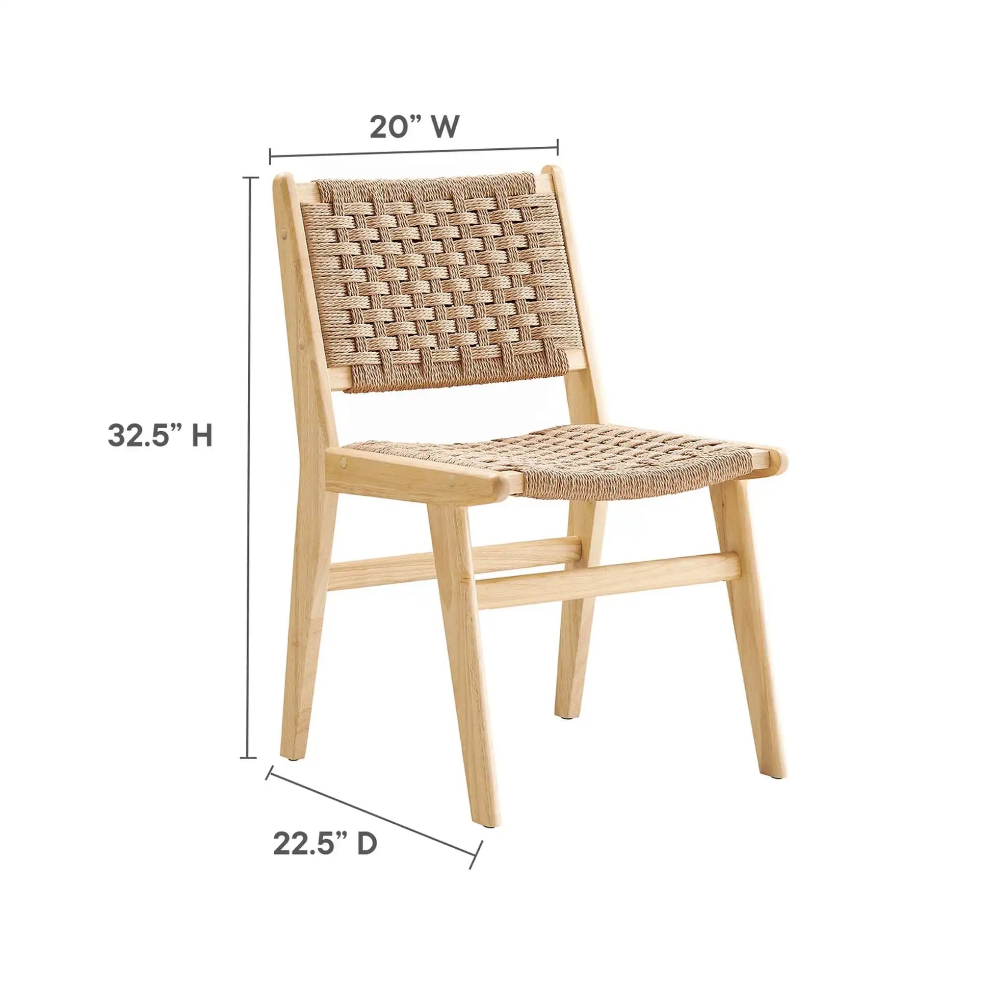 Saoirse Woven Rope Wood Dining Side Chair Set of 2 by Modway - Best Buy Furniture