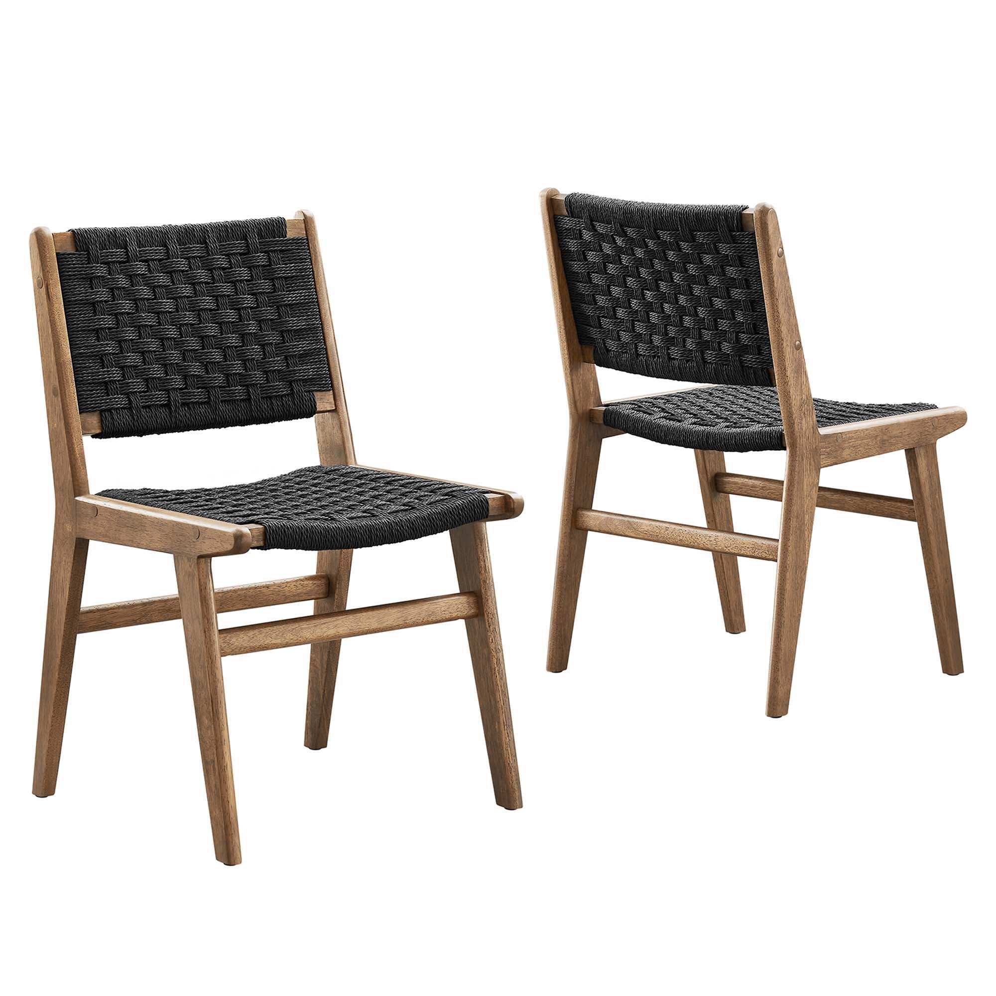 Saoirse Woven Rope Wood Dining Side Chair Set of 2 by Modway - Best Buy Furniture