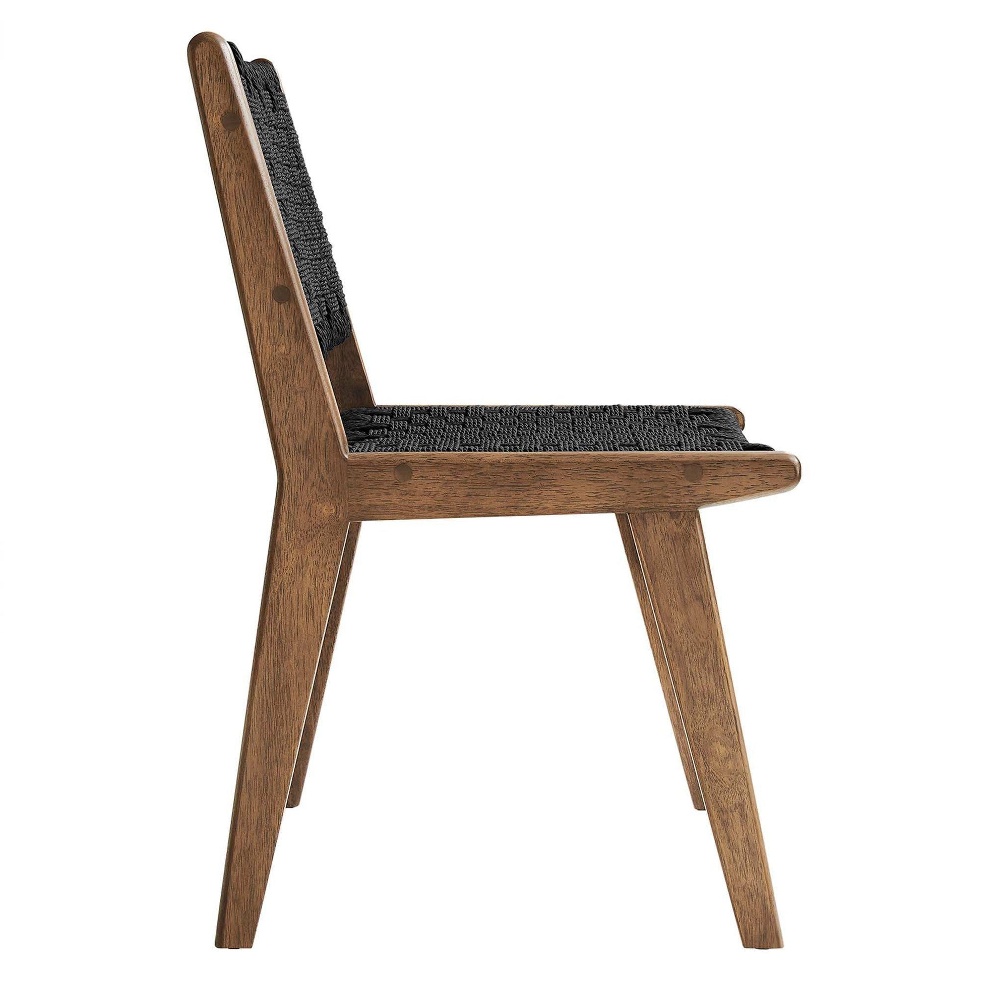 Saoirse Woven Rope Wood Dining Side Chair Set of 2 by Modway - Best Buy Furniture