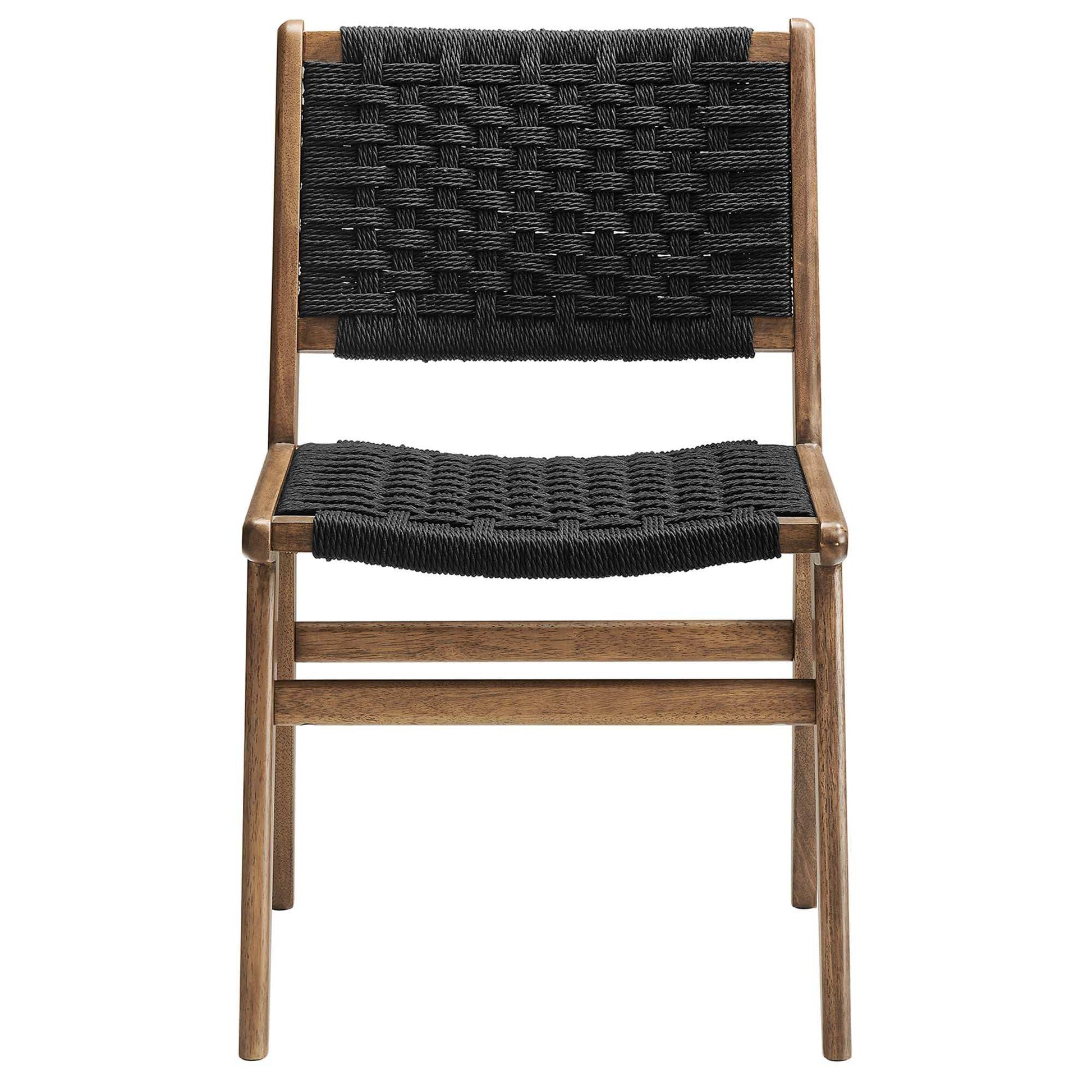 Saoirse Woven Rope Wood Dining Side Chair Set of 2 by Modway - Best Buy Furniture