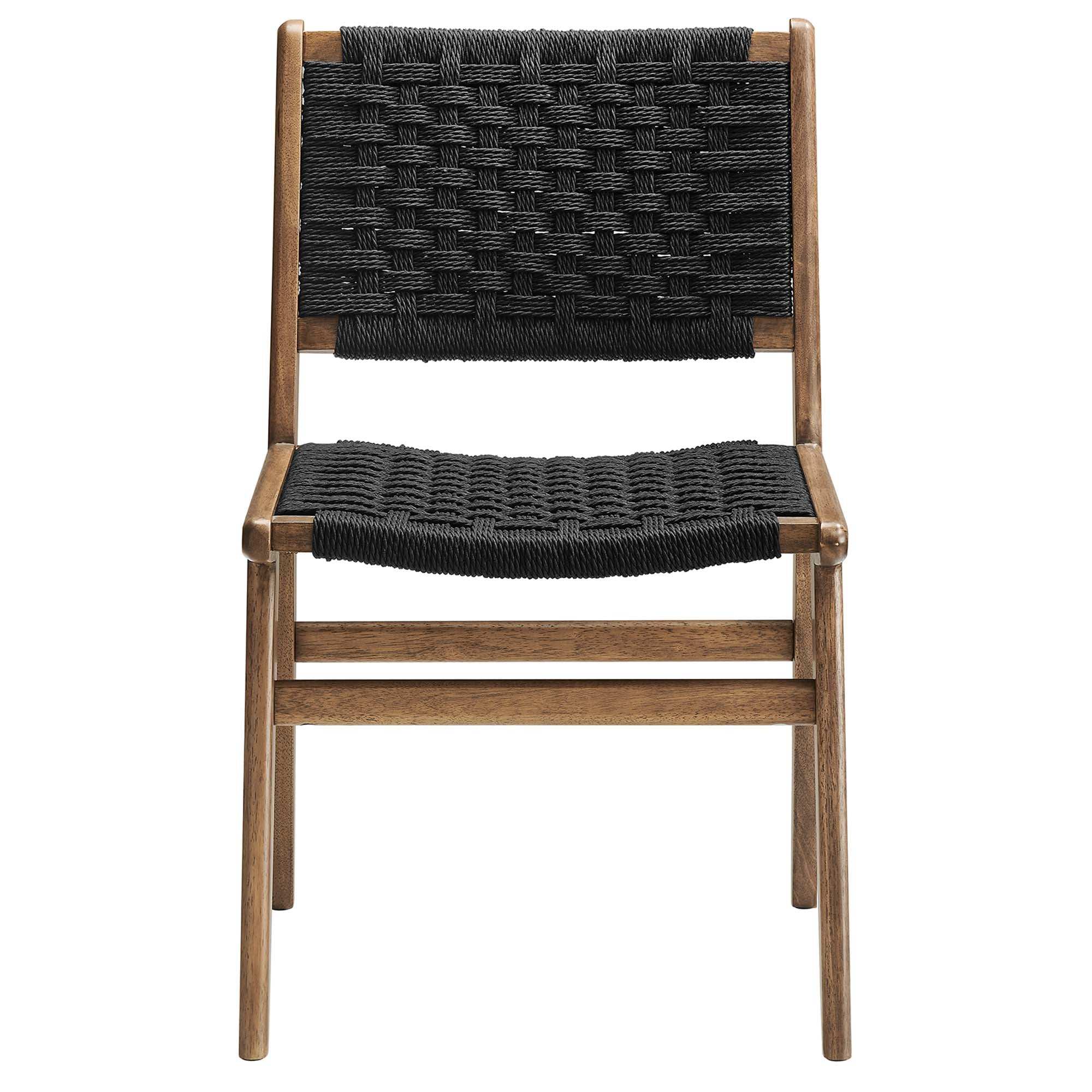 Saoirse Woven Rope Wood Dining Side Chair Set of 2 by Modway - Best Buy Furniture