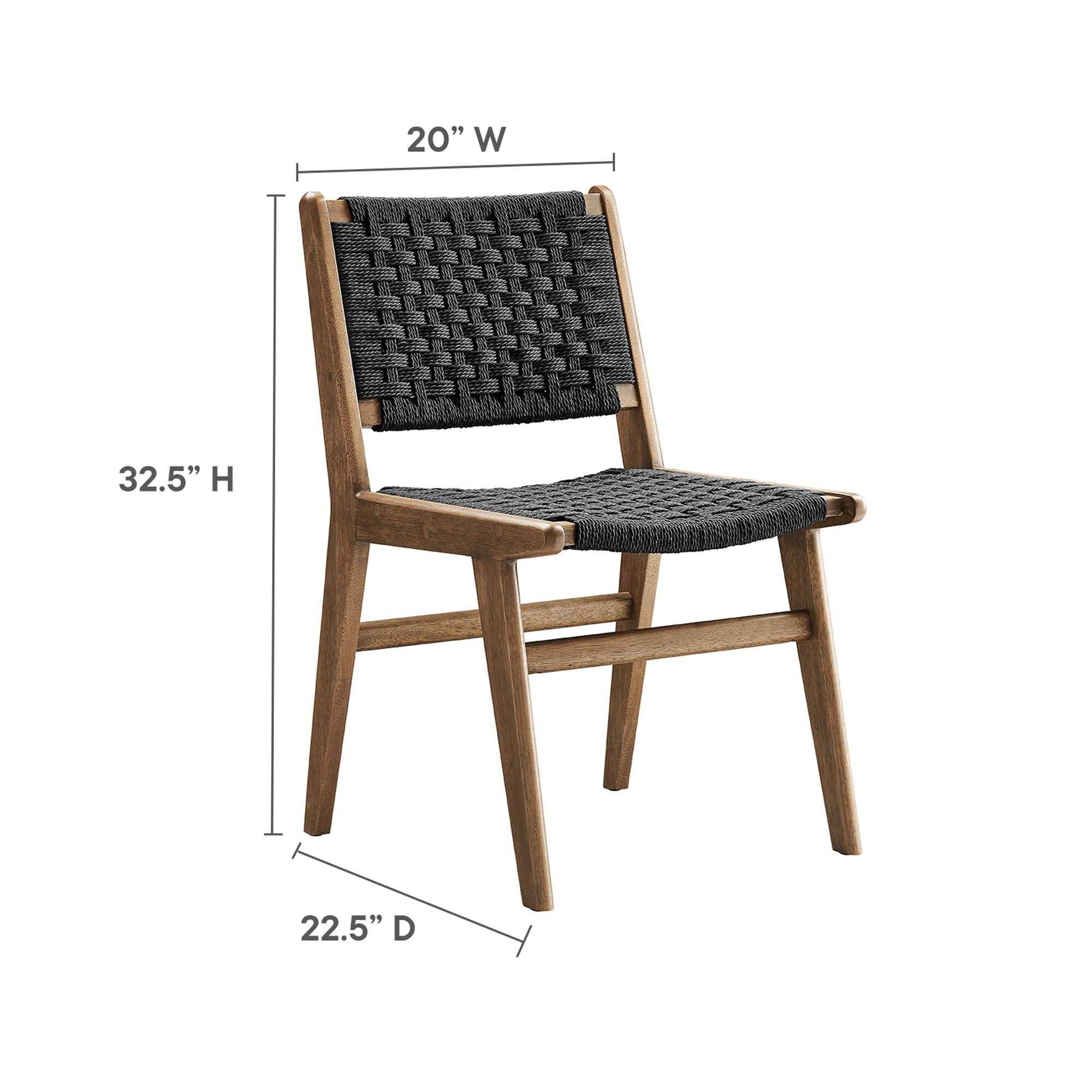 Saoirse Woven Rope Wood Dining Side Chair Set of 2 by Modway - Best Buy Furniture