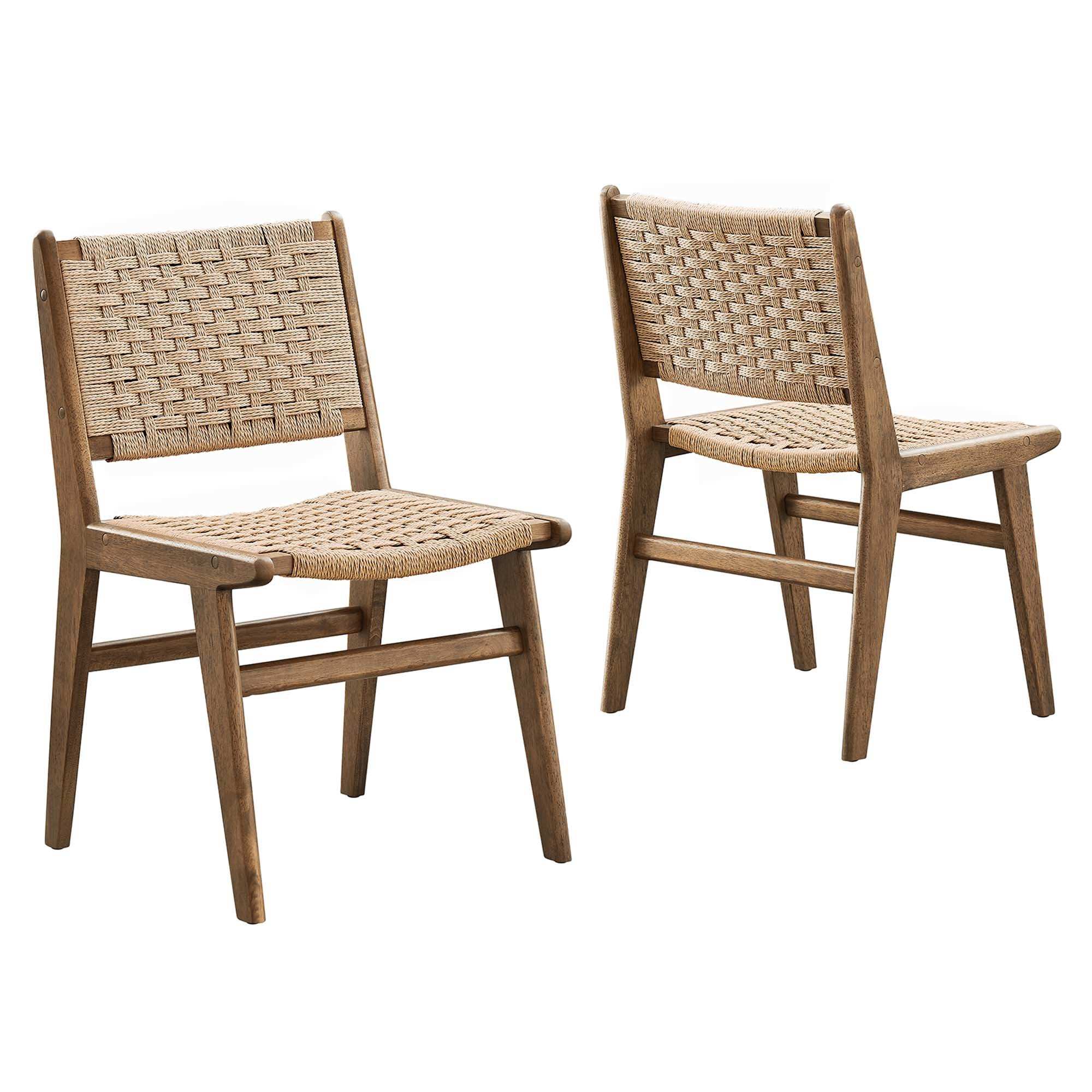 Saoirse Woven Rope Wood Dining Side Chair Set of 2 by Modway - Best Buy Furniture