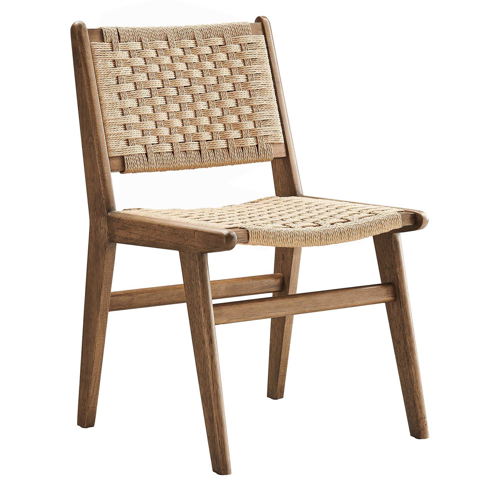 Saoirse Woven Rope Wood Dining Side Chair Set of 2 by Modway - Best Buy Furniture