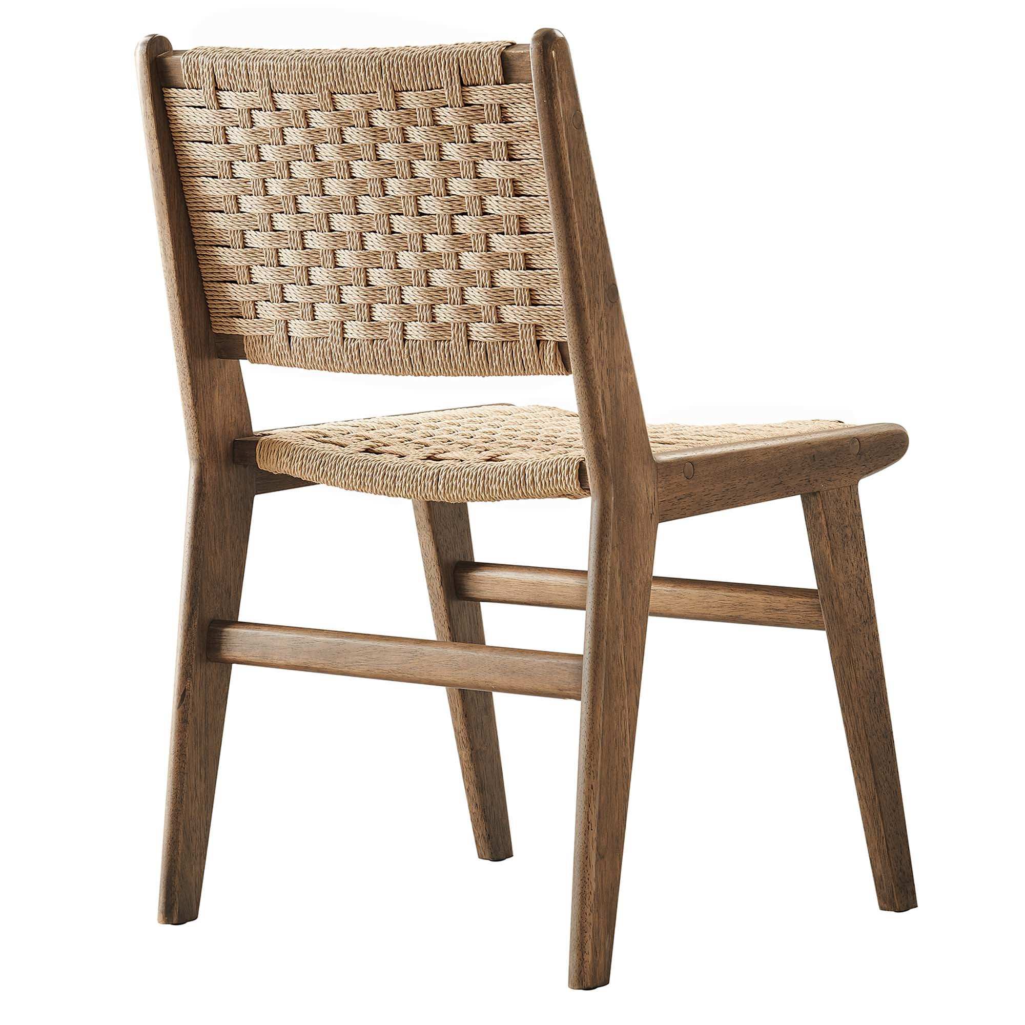 Saoirse Woven Rope Wood Dining Side Chair Set of 2 by Modway - Best Buy Furniture
