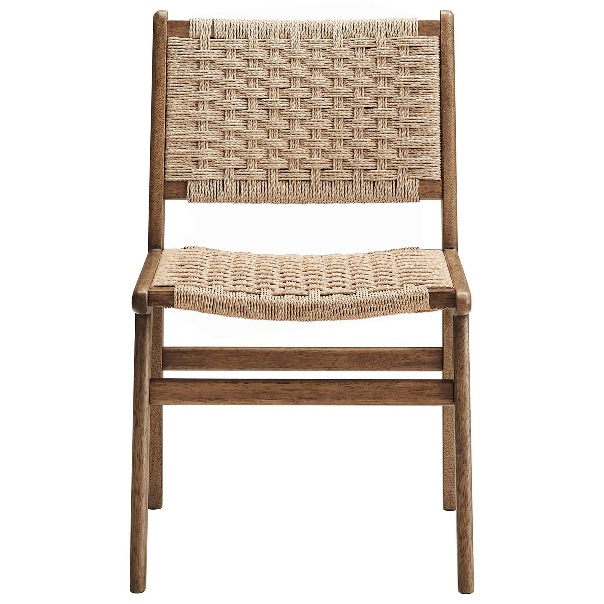 Saoirse Woven Rope Wood Dining Side Chair Set of 2 by Modway - Best Buy Furniture
