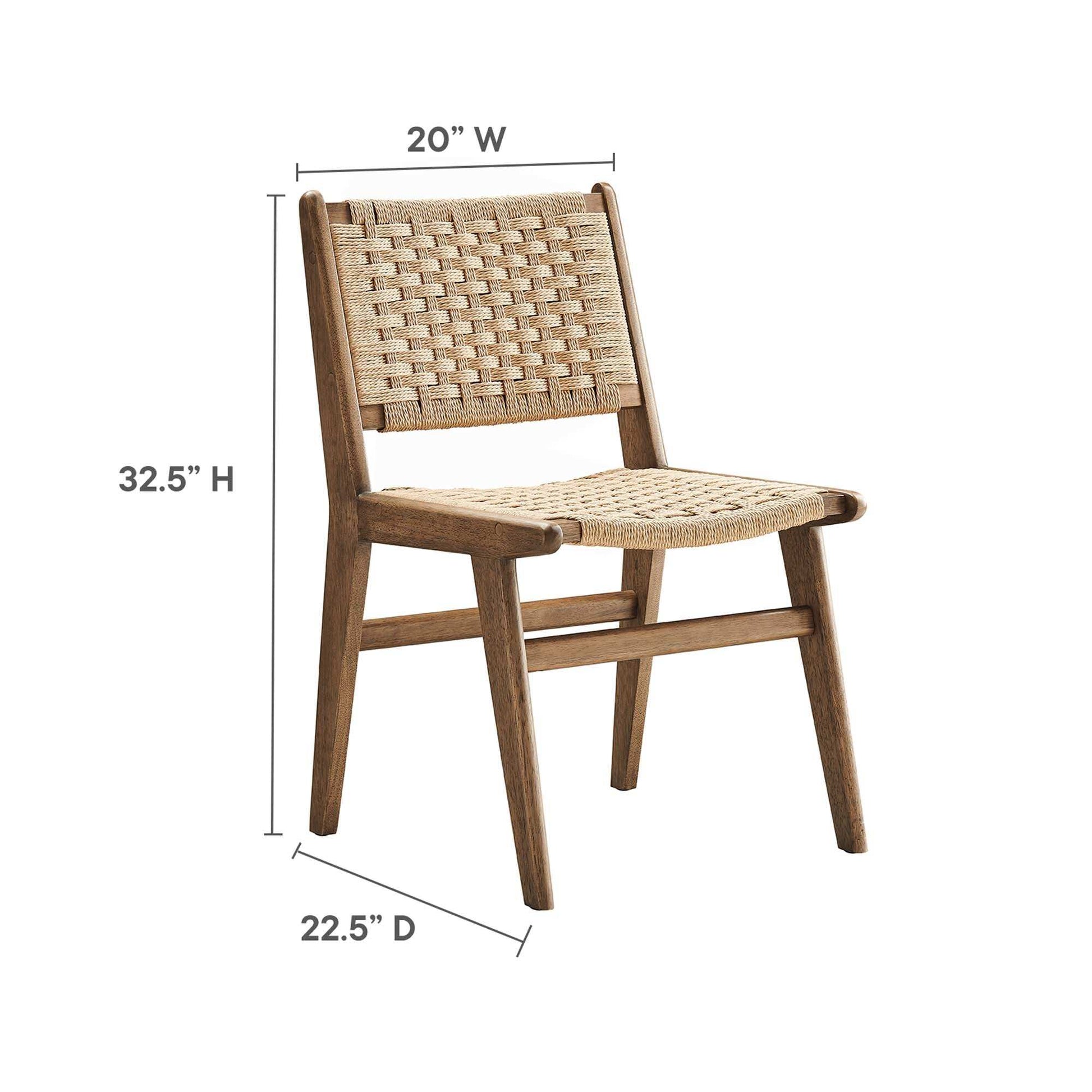 Saoirse Woven Rope Wood Dining Side Chair Set of 2 by Modway - Best Buy Furniture