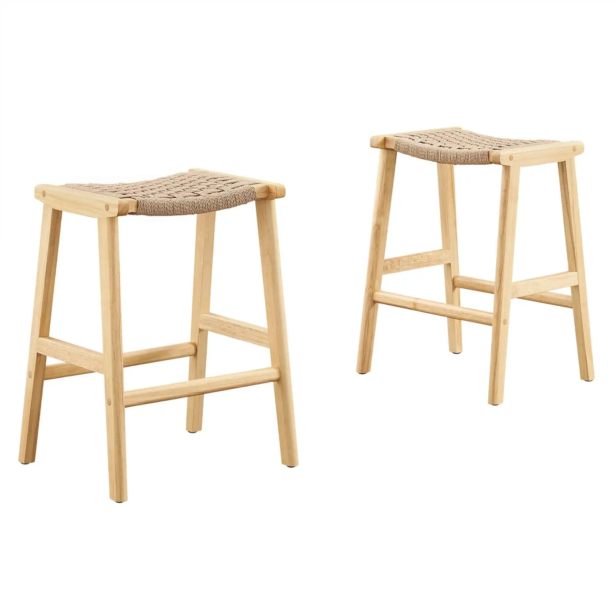 Saoirse Woven Rope Wood Counter Stool Set of 2 by Modway - Best Buy Furniture