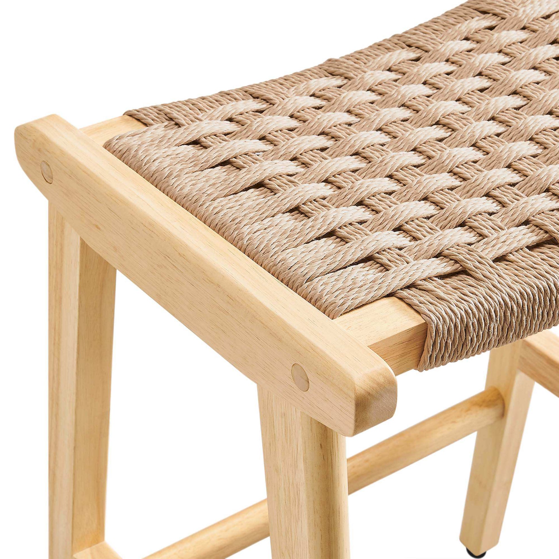 Saoirse Woven Rope Wood Counter Stool Set of 2 by Modway - Best Buy Furniture