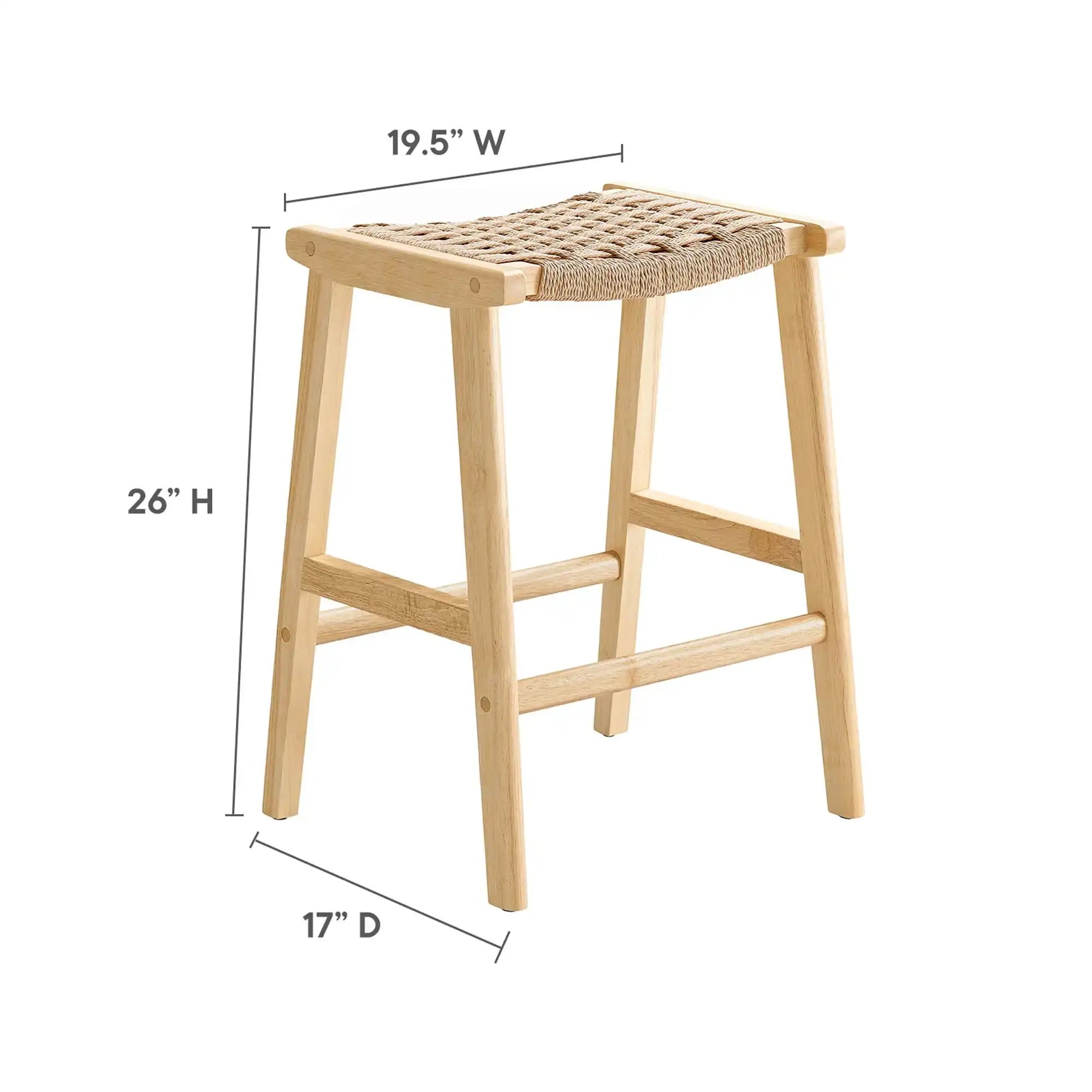 Saoirse Woven Rope Wood Counter Stool Set of 2 by Modway - Best Buy Furniture