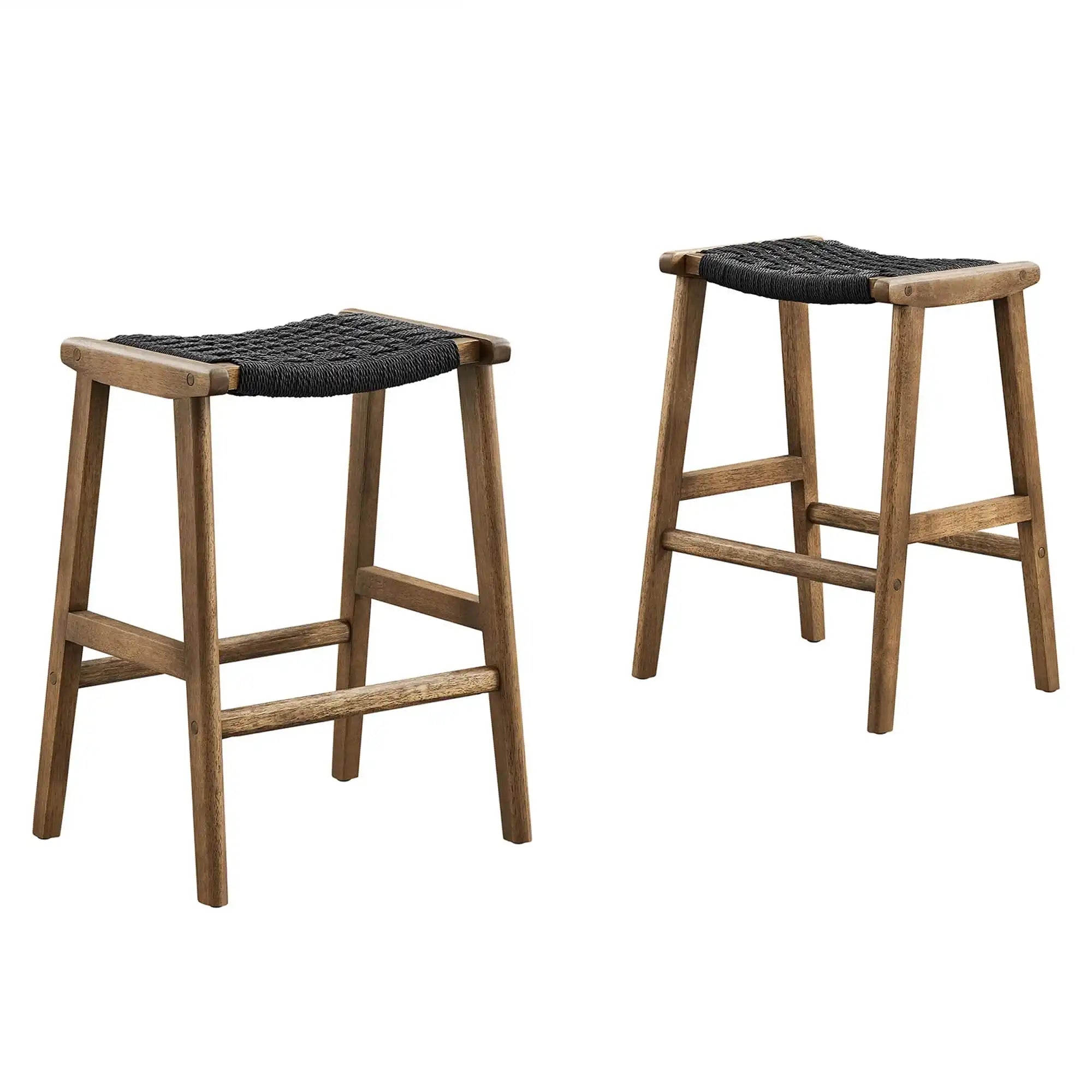 Saoirse Woven Rope Wood Counter Stool Set of 2 by Modway - Best Buy Furniture