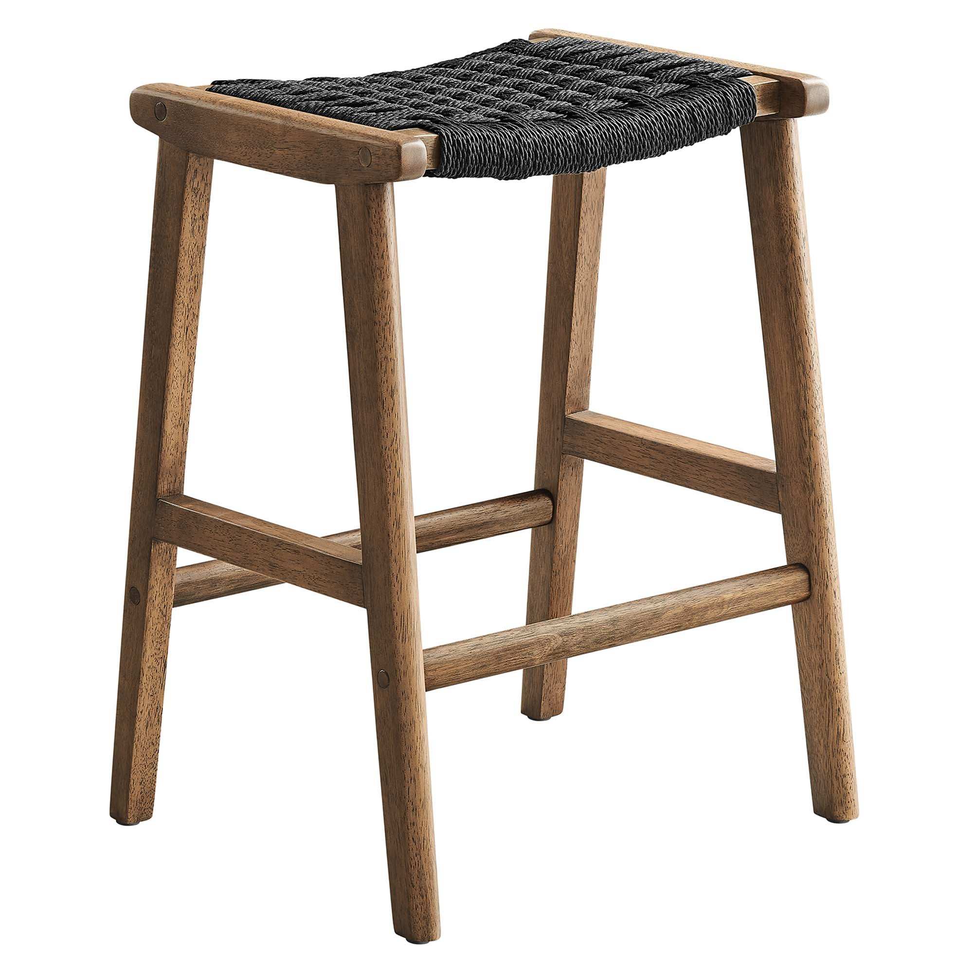Saoirse Woven Rope Wood Counter Stool Set of 2 by Modway - Best Buy Furniture