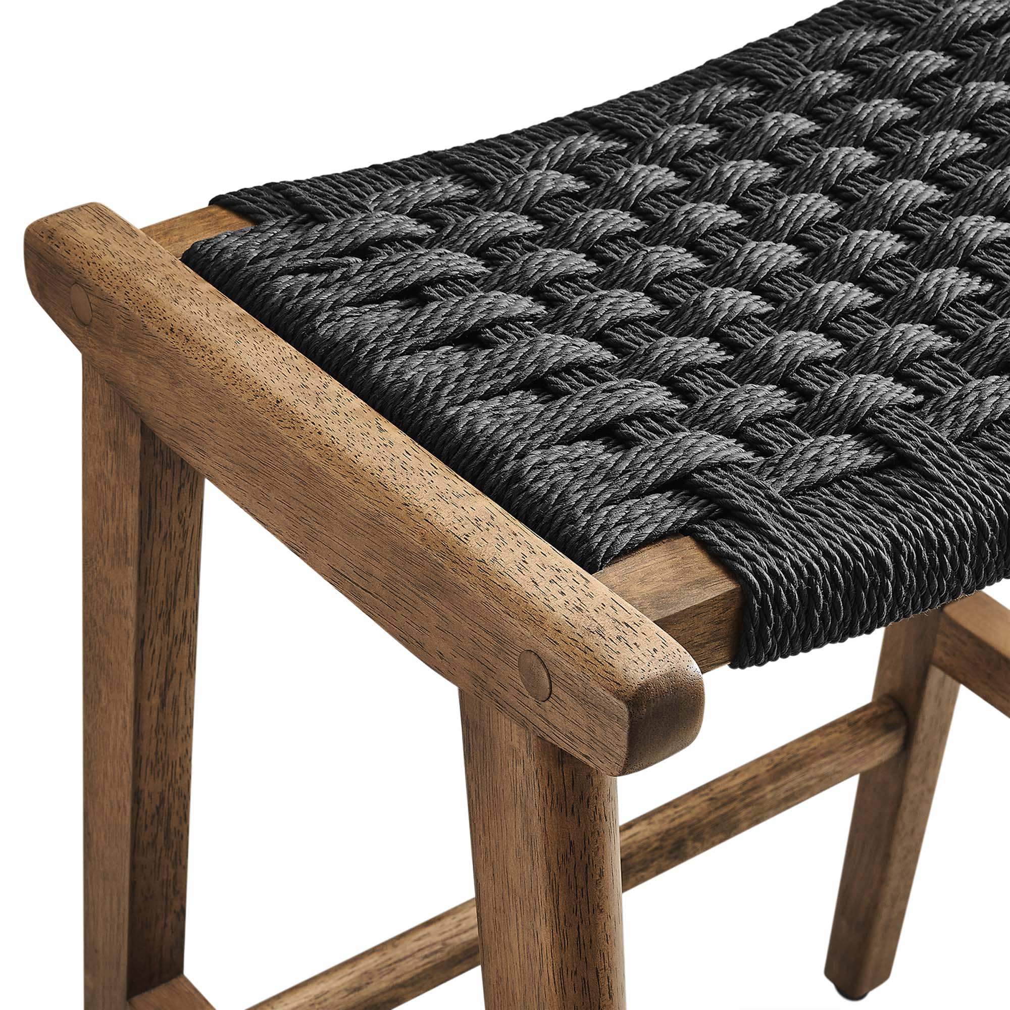 Saoirse Woven Rope Wood Counter Stool Set of 2 by Modway - Best Buy Furniture
