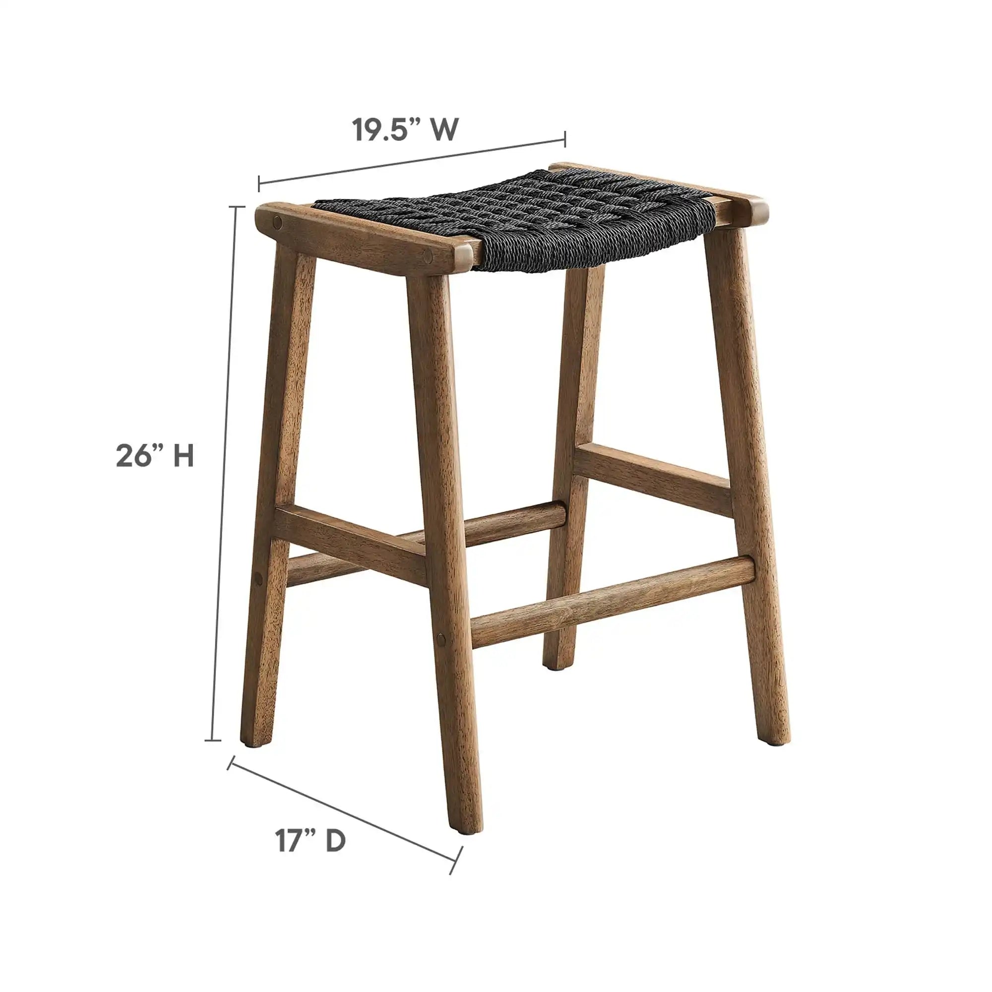 Saoirse Woven Rope Wood Counter Stool Set of 2 by Modway - Best Buy Furniture