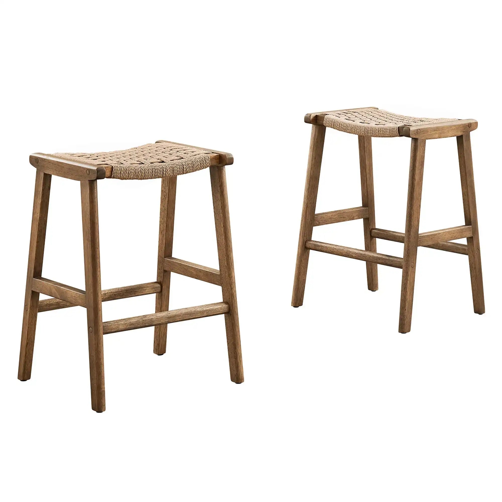 Saoirse Woven Rope Wood Counter Stool Set of 2 by Modway - Best Buy Furniture