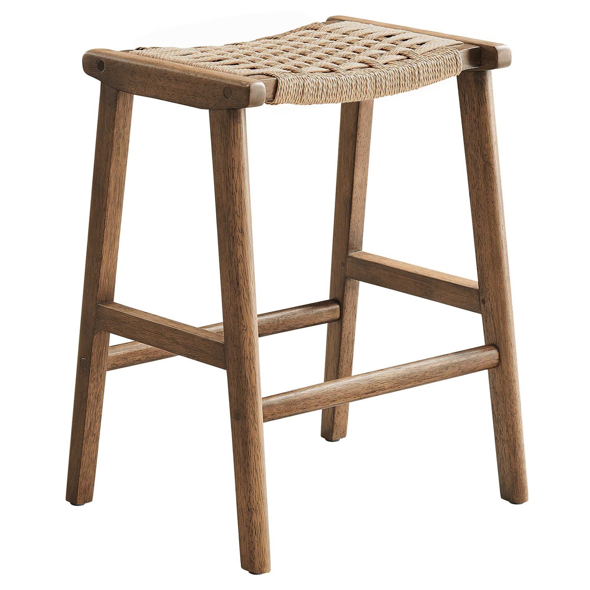Saoirse Woven Rope Wood Counter Stool Set of 2 by Modway - Best Buy Furniture